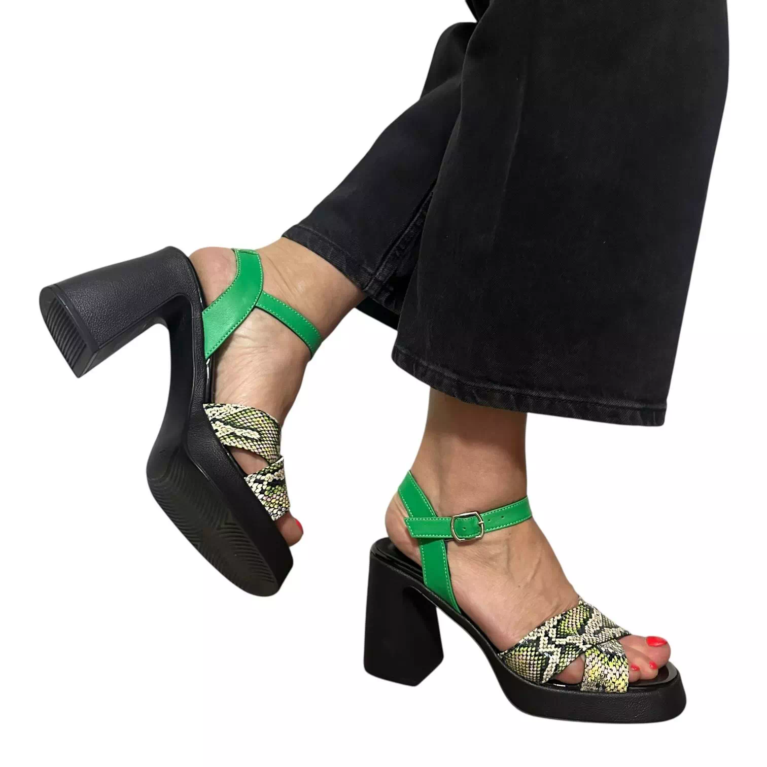 Sandale Dogati multicolore cu toc