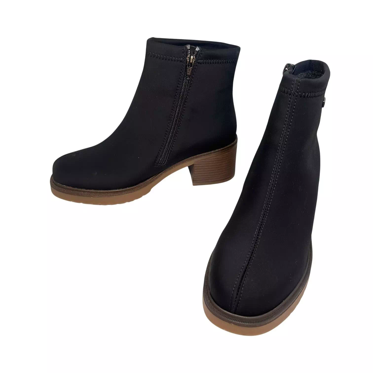 Ghete Rieker negre Tex cu talpa maro