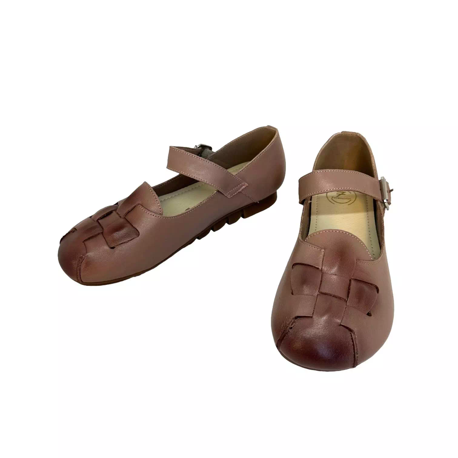 Pantofi maro cu bareta