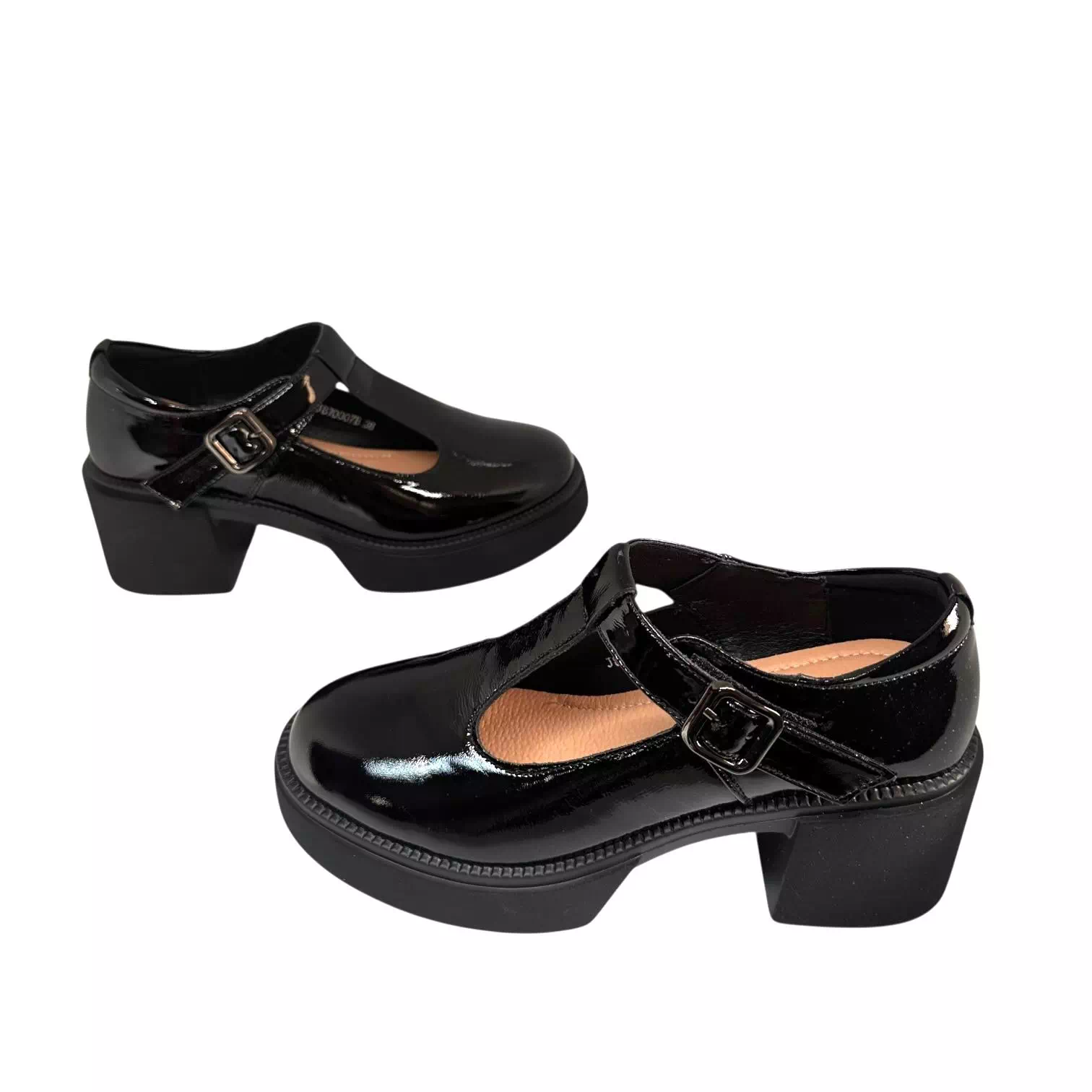 Pantofi Karisma negri cu talpa groasa