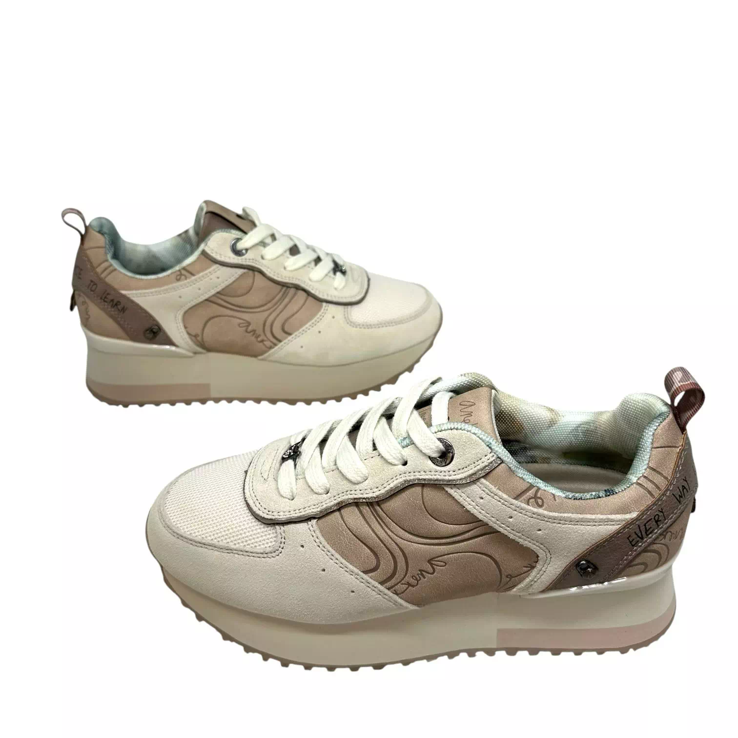 Pantofi Anekke bej combinat