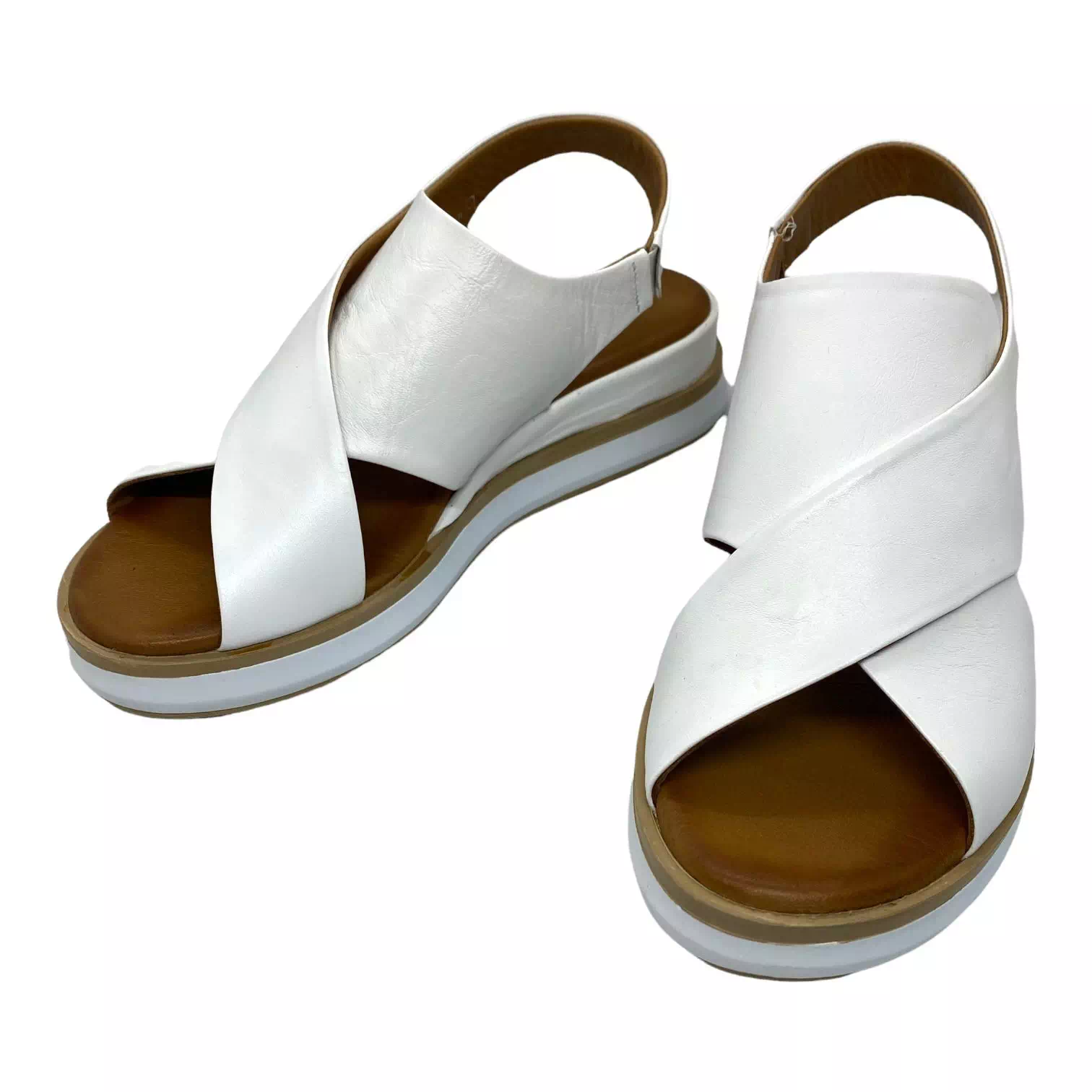 Sandale albe cu talpa confort