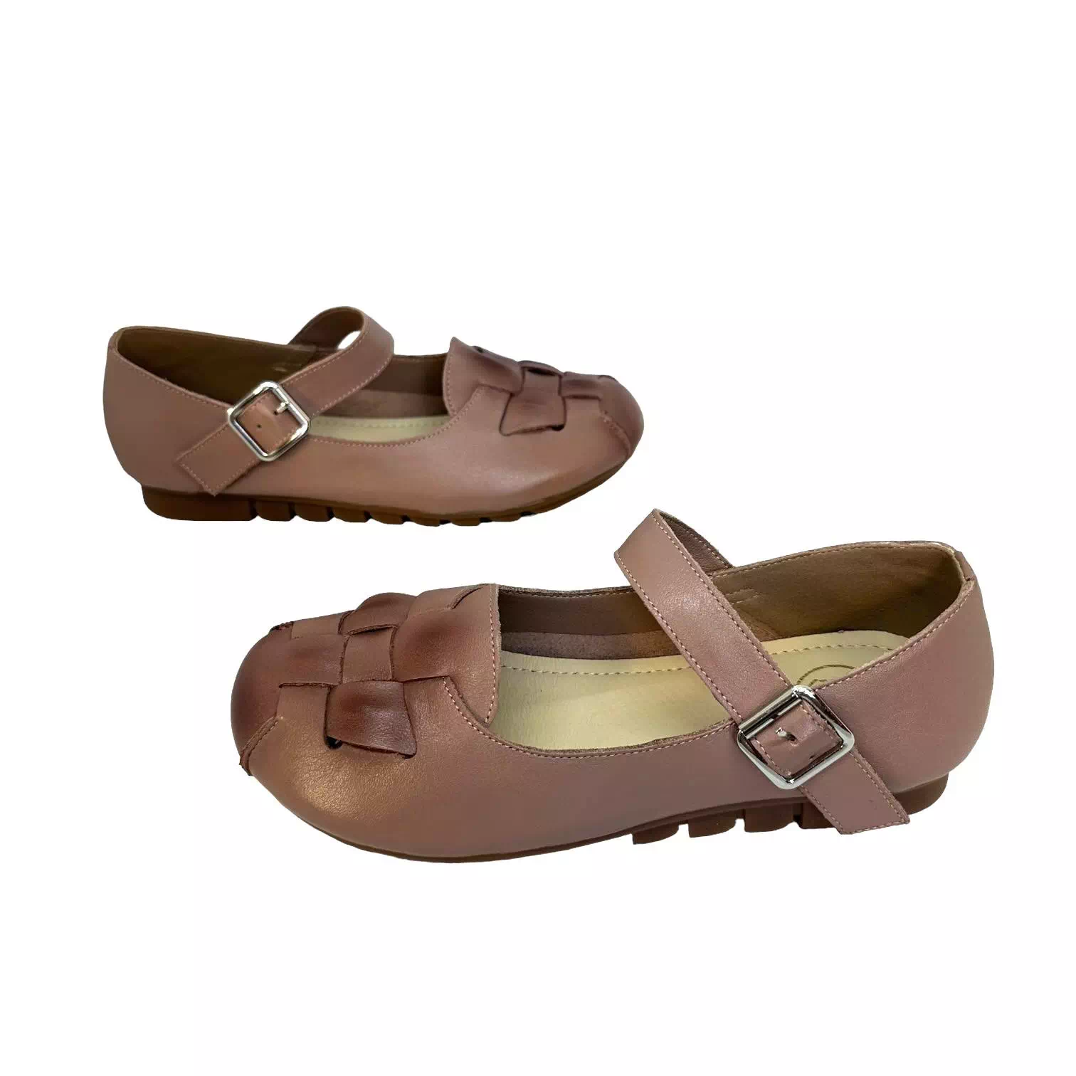 Pantofi maro cu bareta