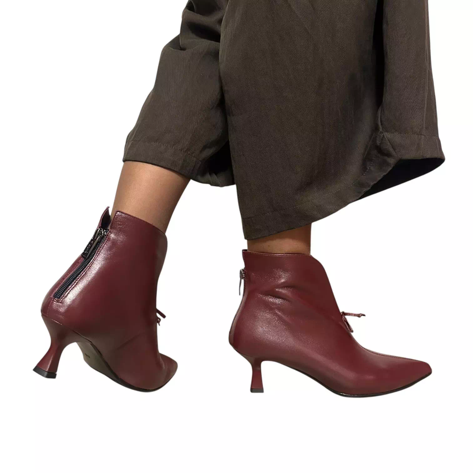 Ghete Kordel bordo cu fermoar la spate