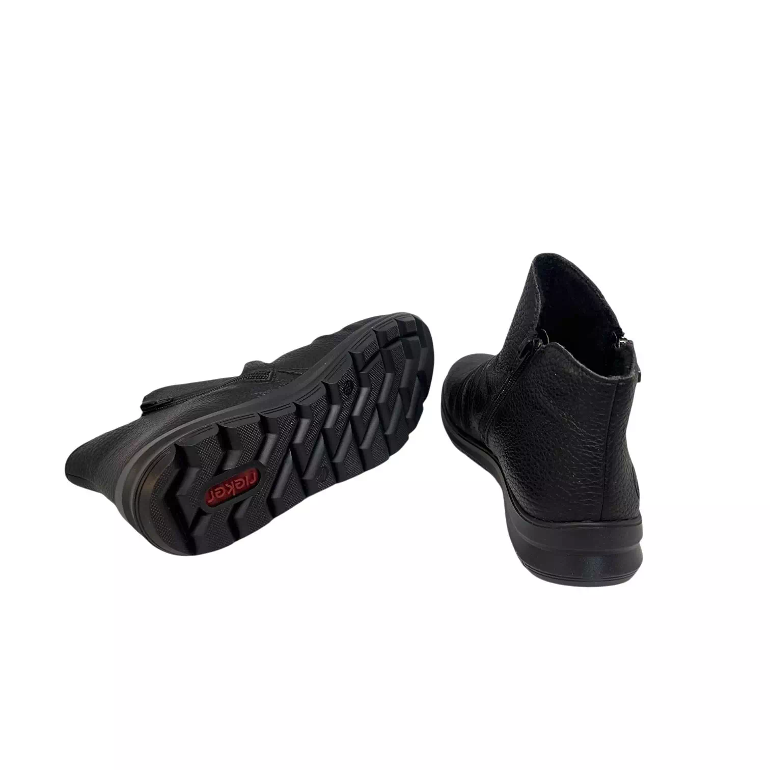 Ghete Rieker negre cu fronseuri