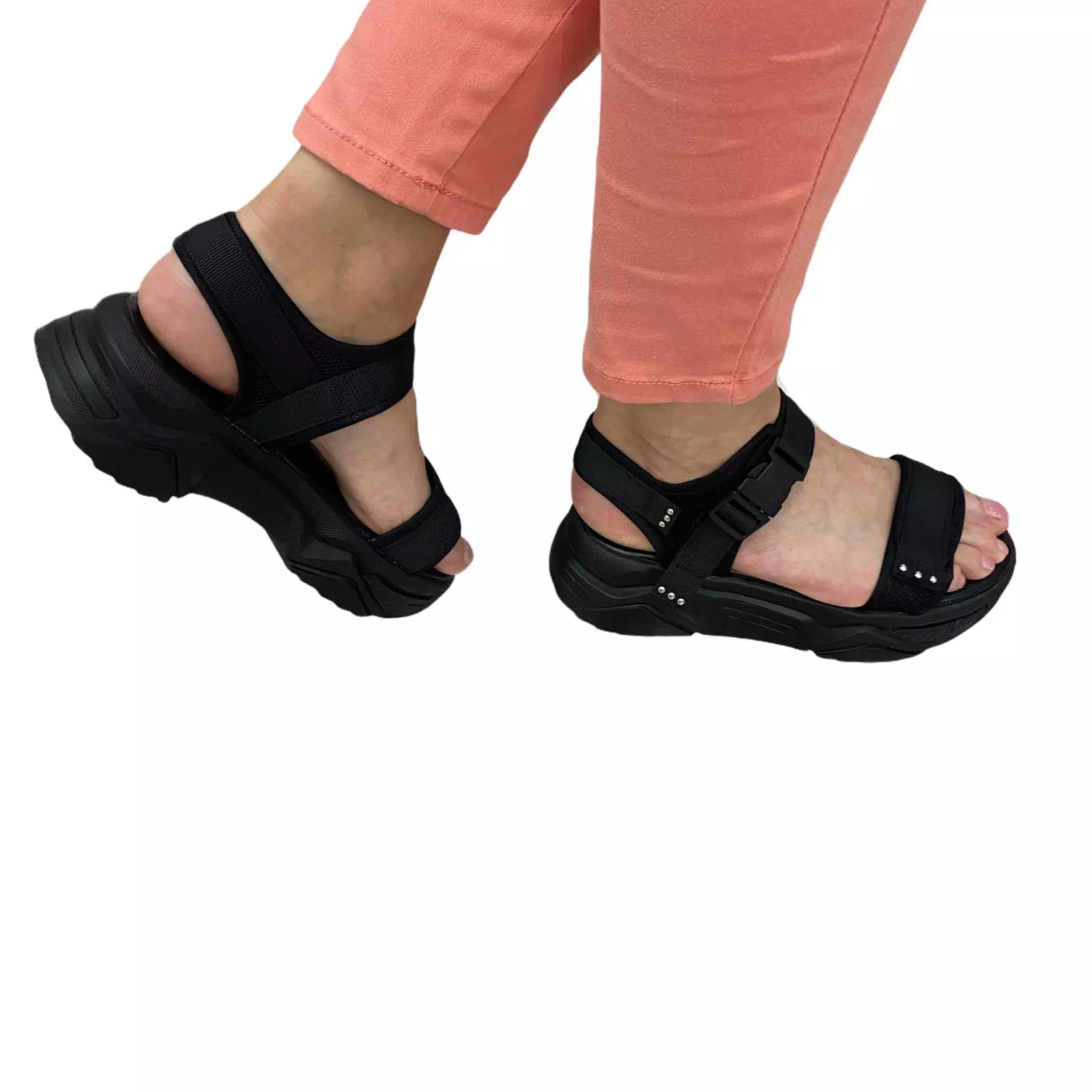 Sandale negre confort