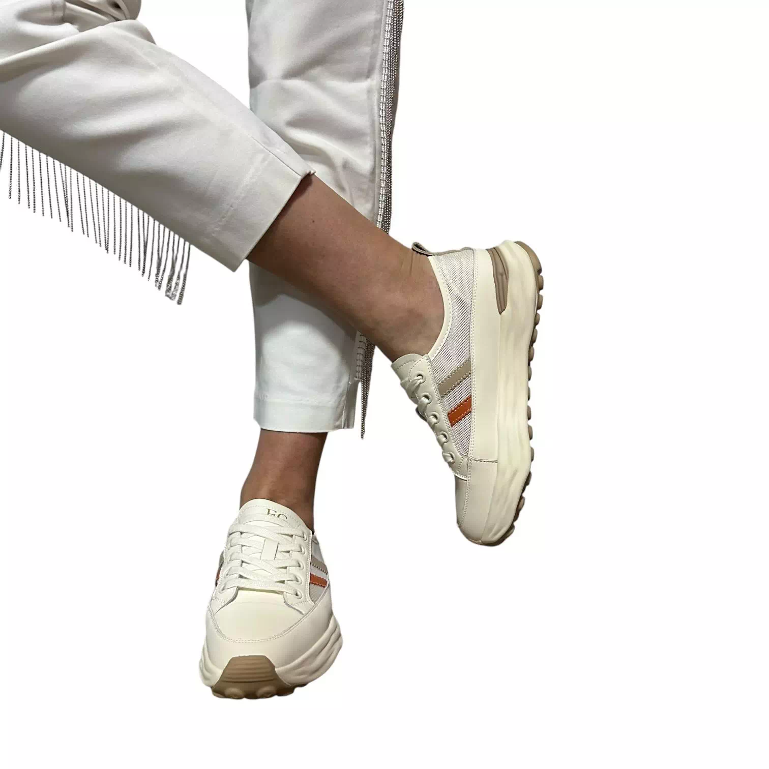 Pantofi crem cu plasa