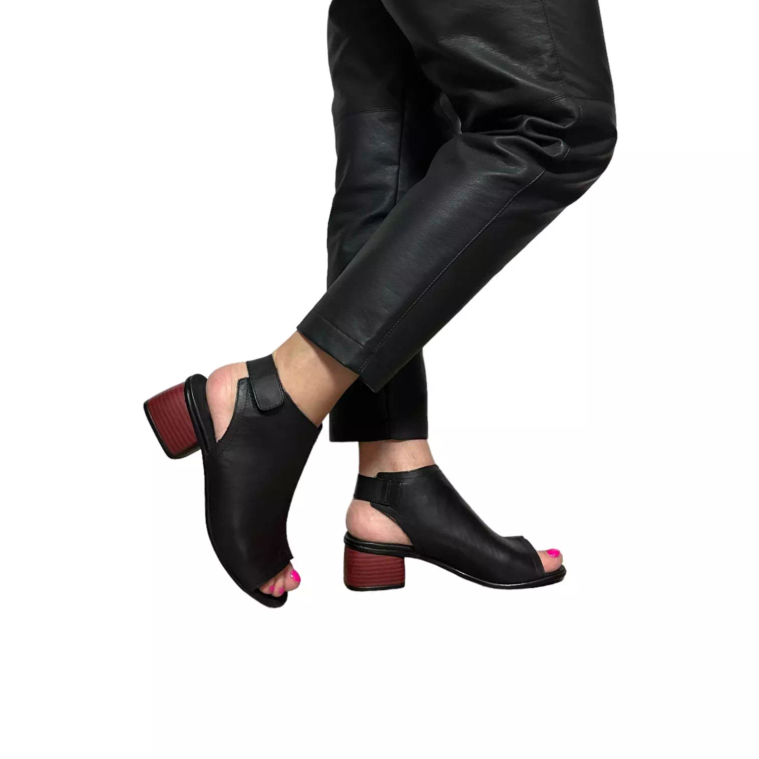 Sandale Remonte negre cu bareta la spate