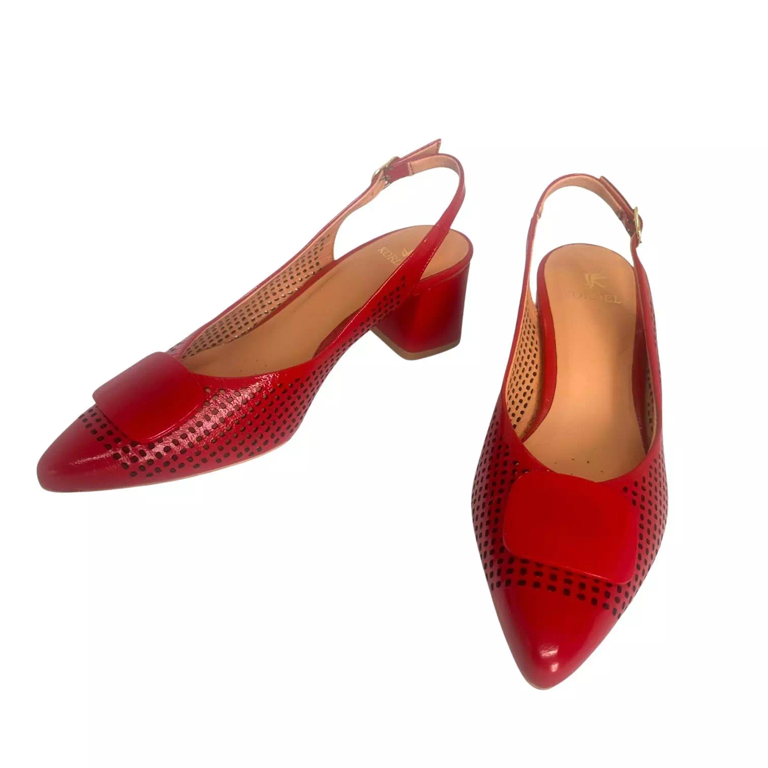 Pantofi decupati Kordel rosii