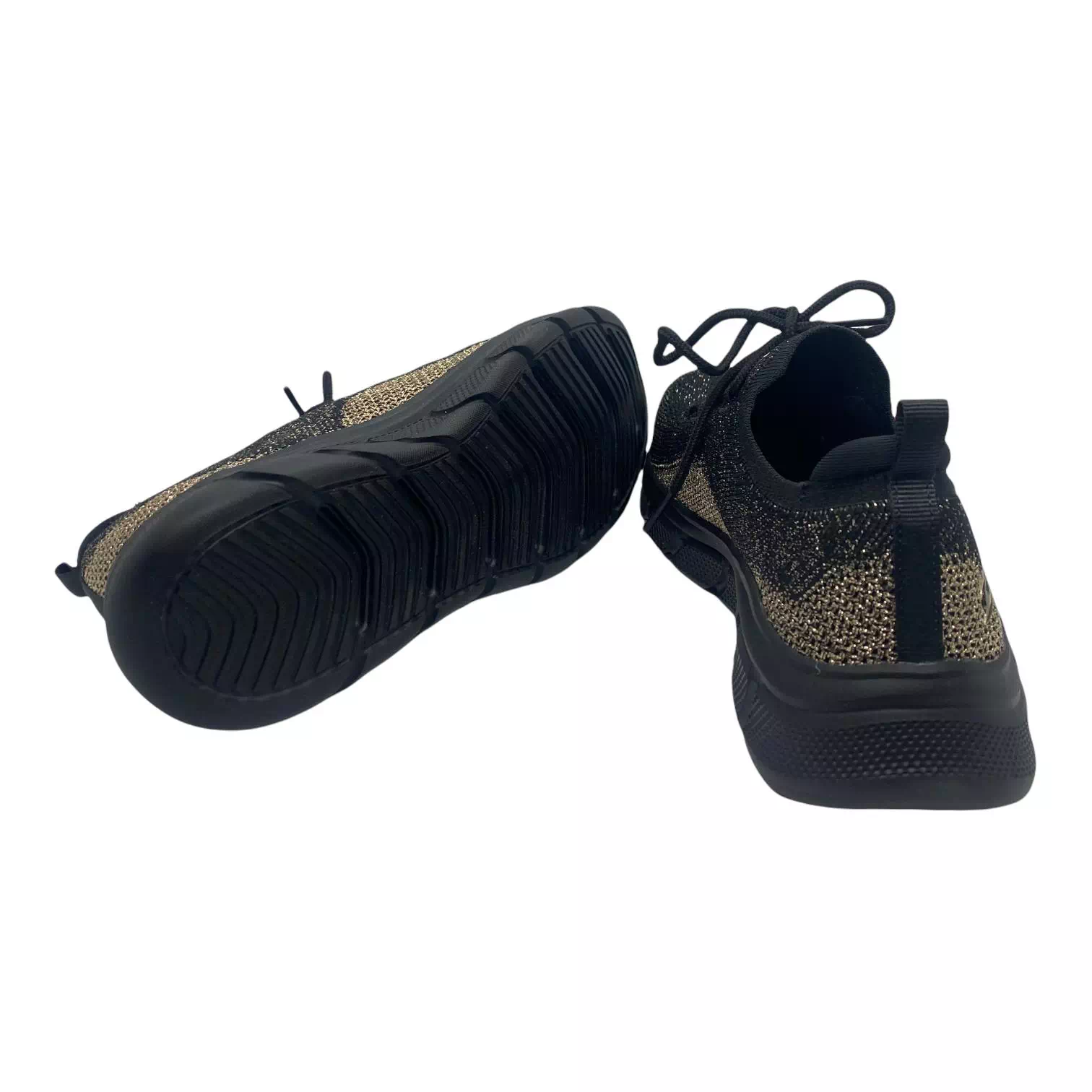 Pantofi sport Skechers slip-on negri cu detalii aurii