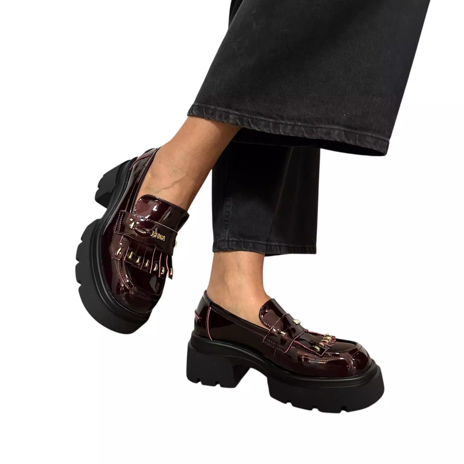 Pantofi Epica bordo cu talpa groasa