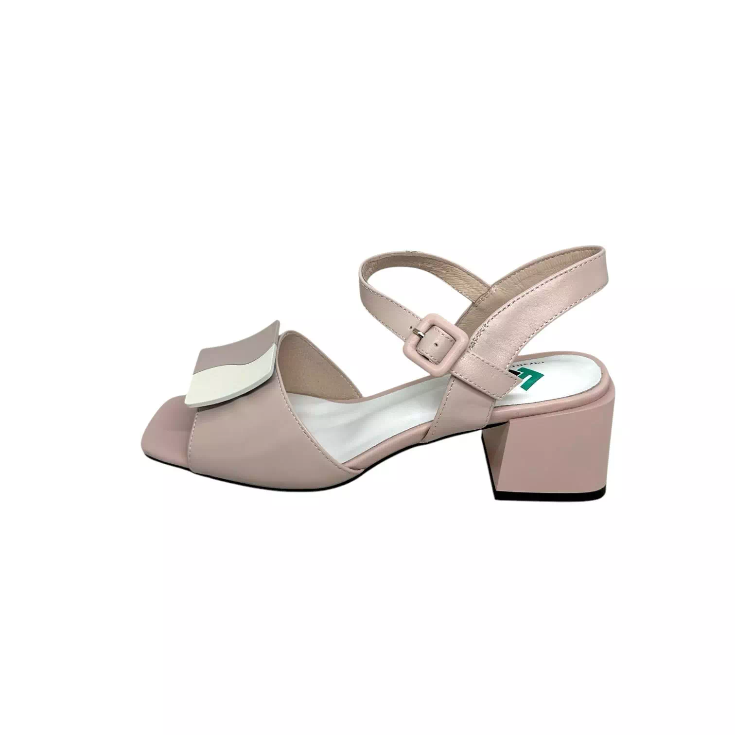 Sandale Fiore Fino pudra cu accesoriu bicolor