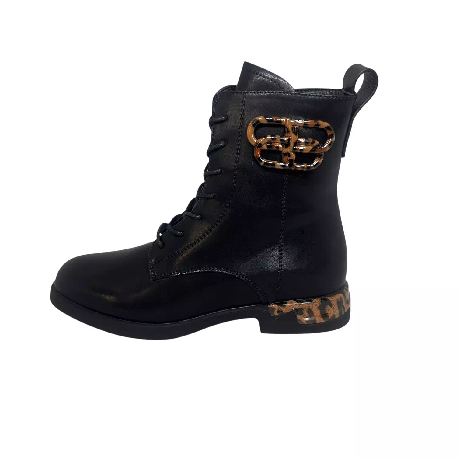 Ghete Filippo negre cu accesoriu print