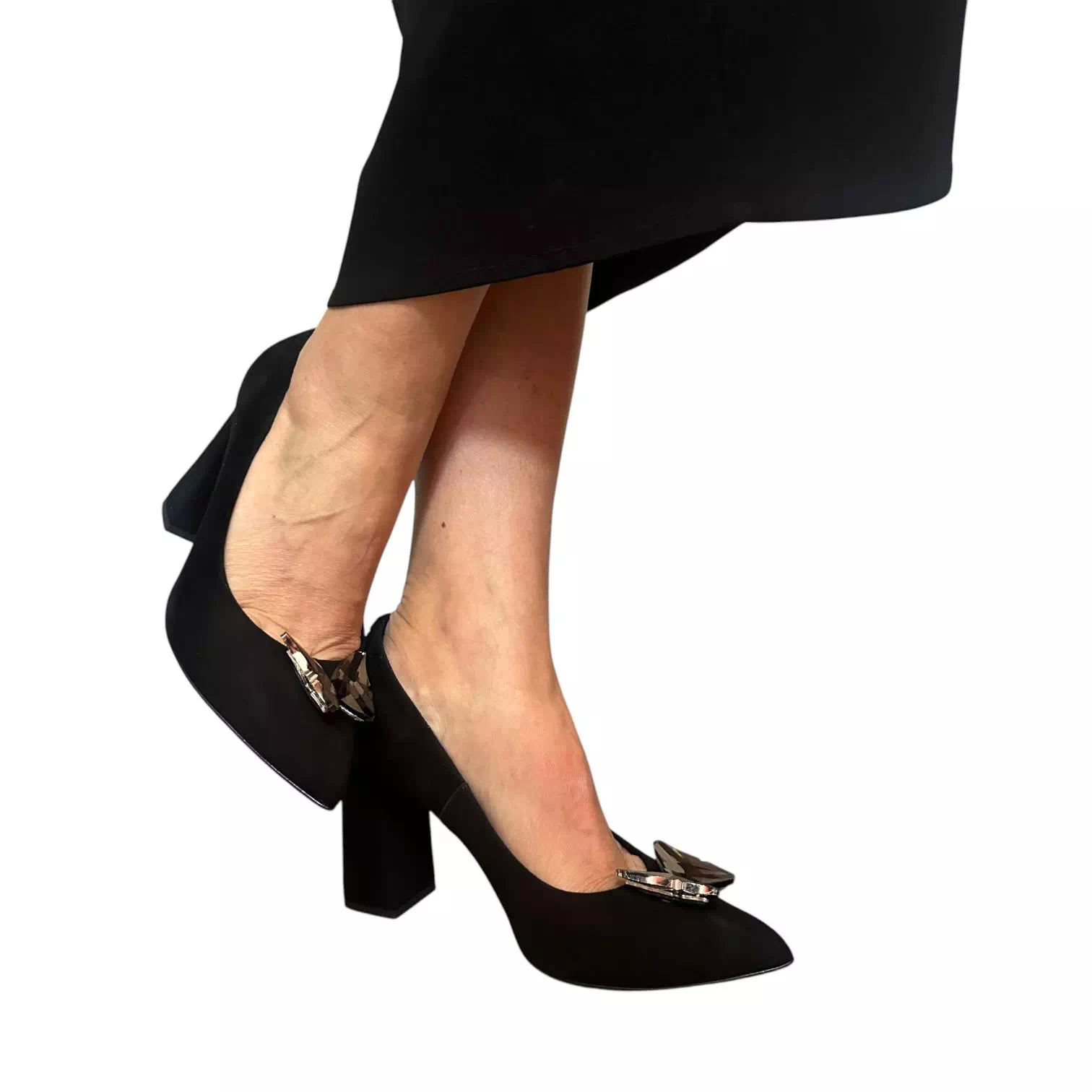 Pantofi Sala negri cu fluture