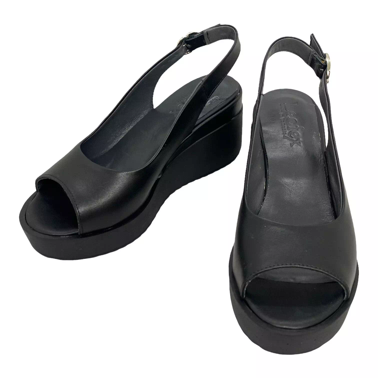 Sandale negre cu platforma
