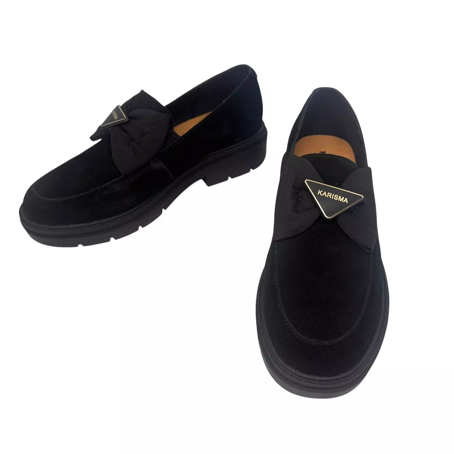 Pantofi Karisma negri cu detaliu