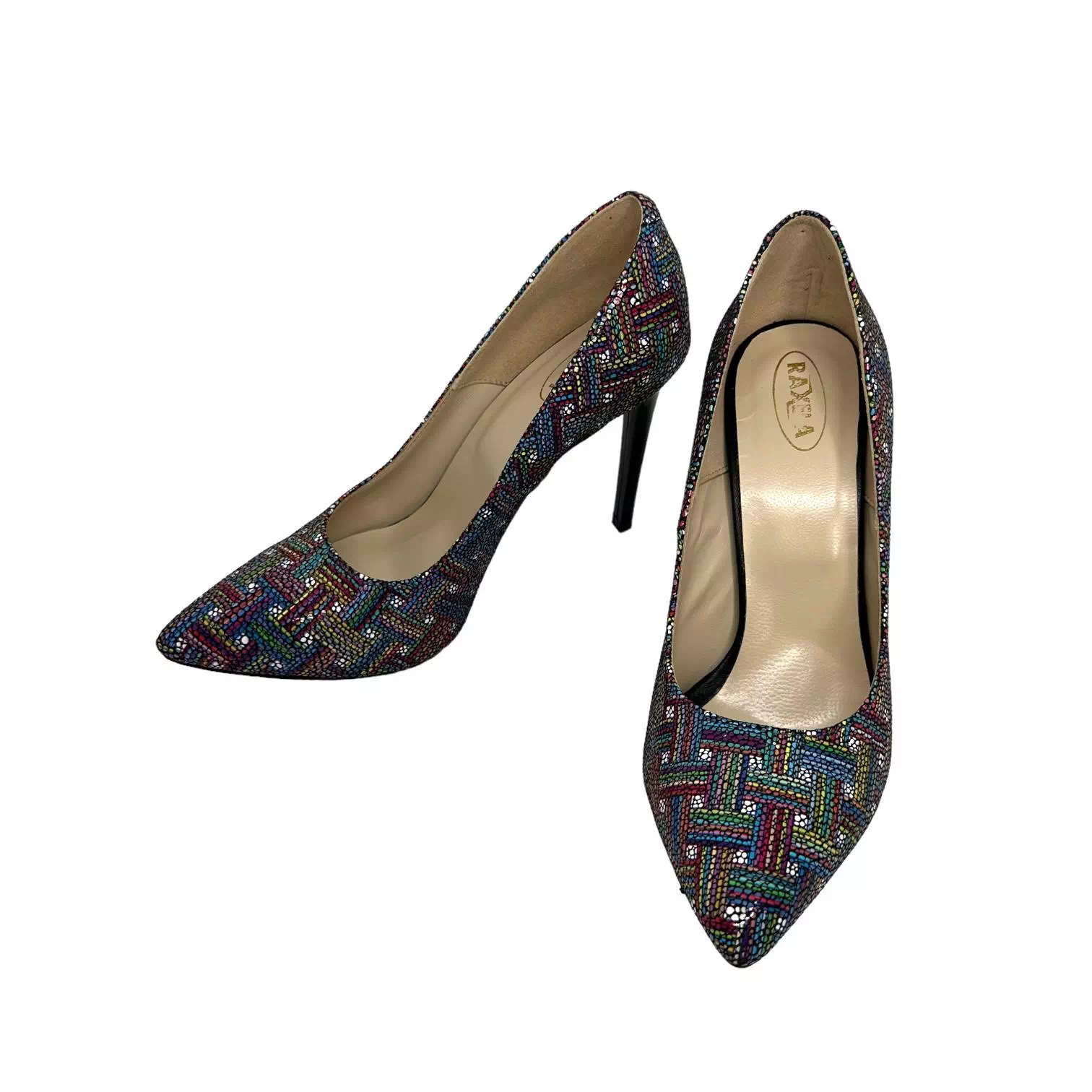 Pantofi Raxela stiletto multicolori