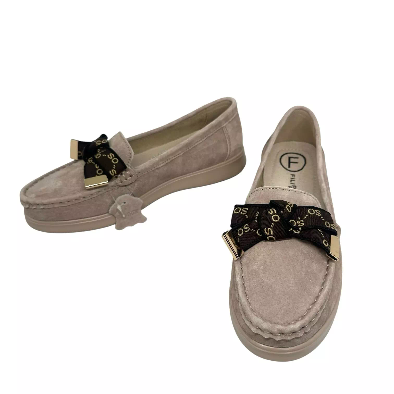 Pantofi Filippo bej cu funda