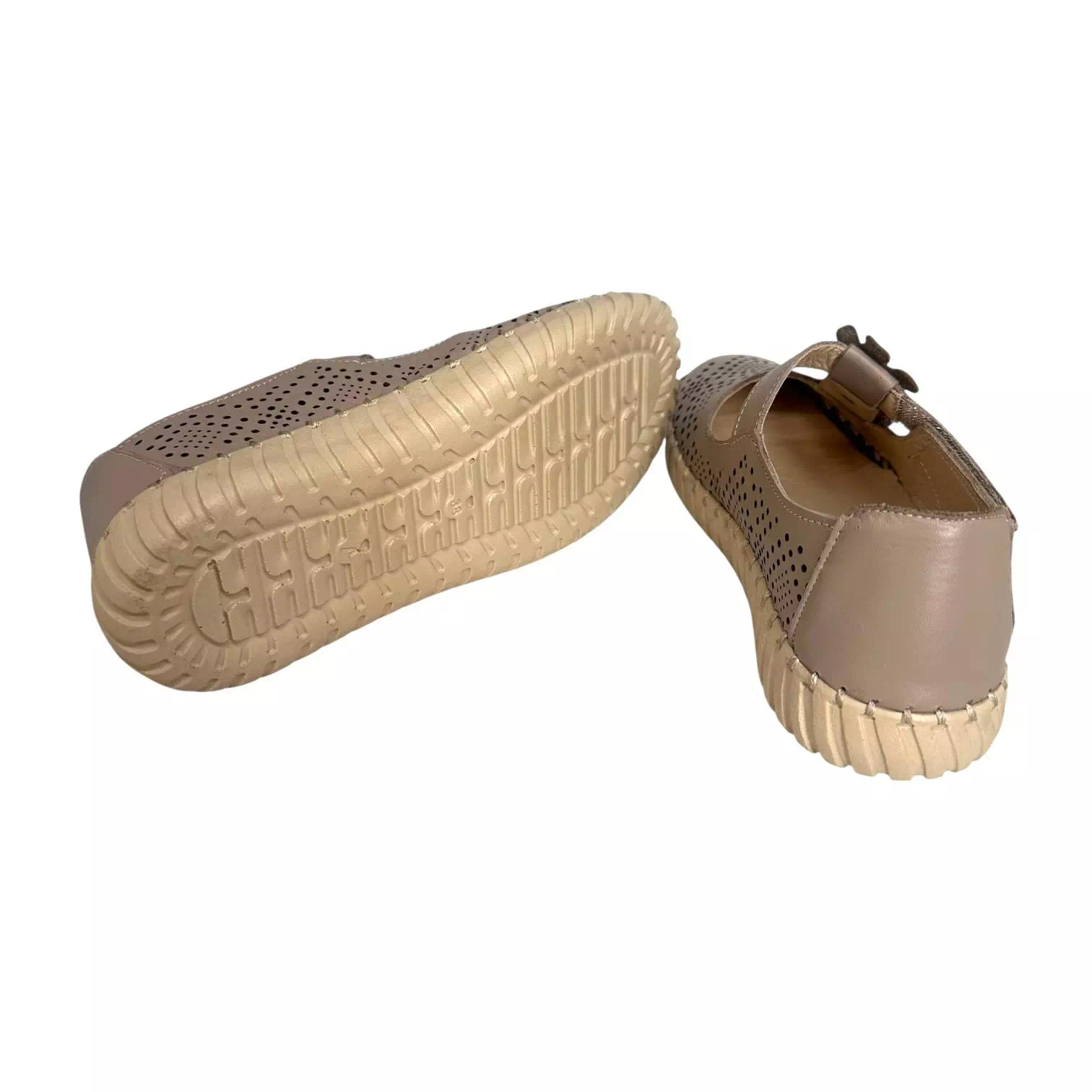 Pantofi Dogati taupe cu flori