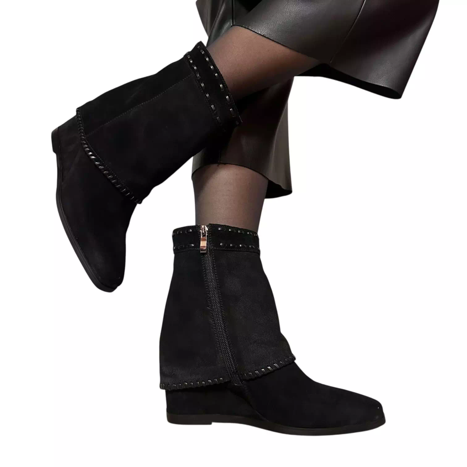 Cizme Fiore Fino negre cu pelerina