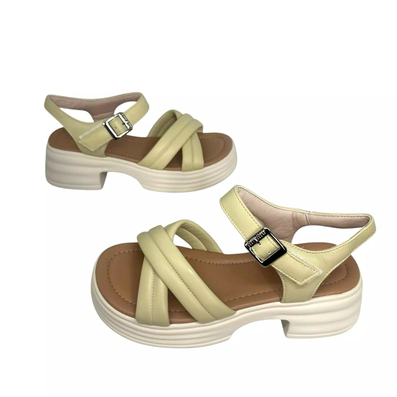 Sandale galbene cu talpa groasa