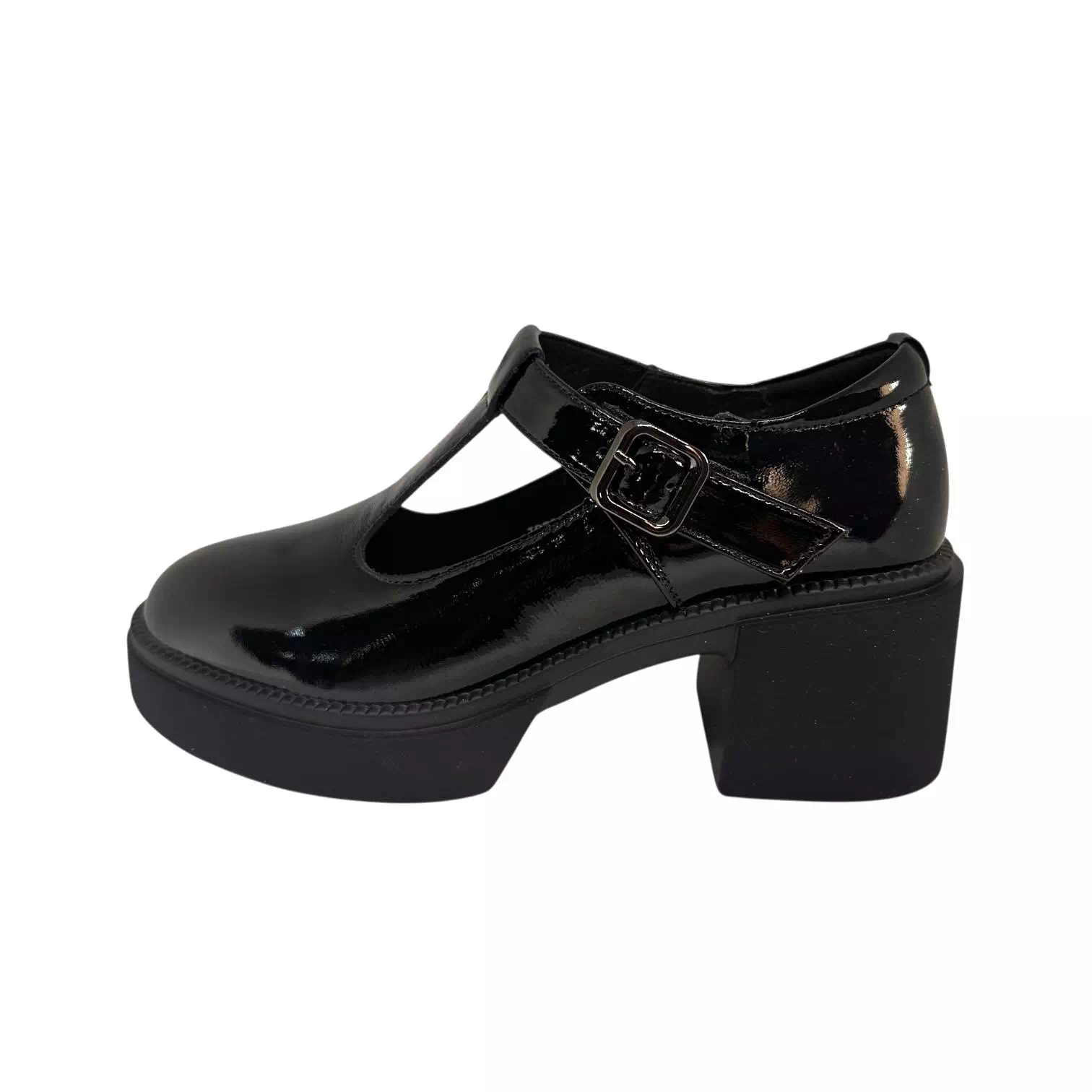 Pantofi Karisma negri cu talpa groasa