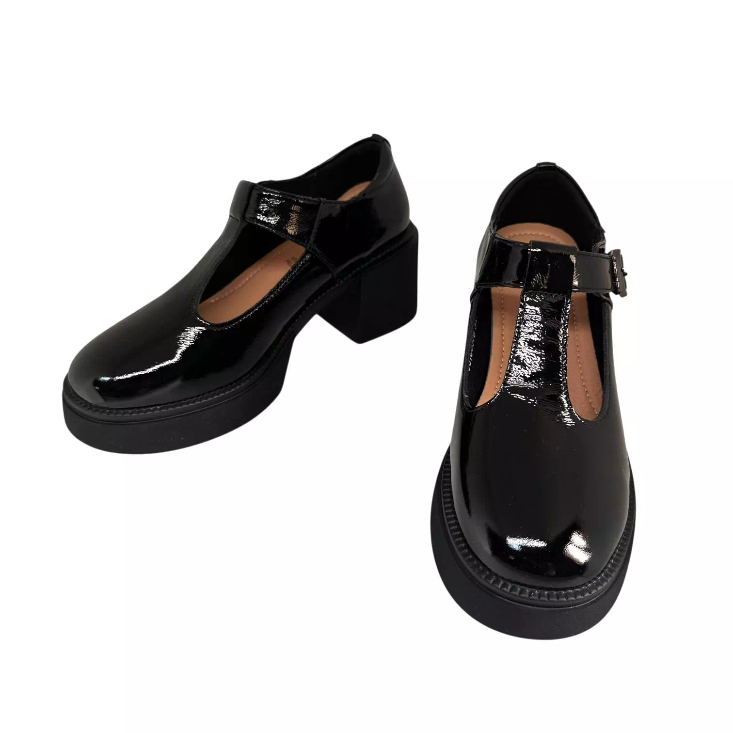 Pantofi Karisma negri cu talpa groasa