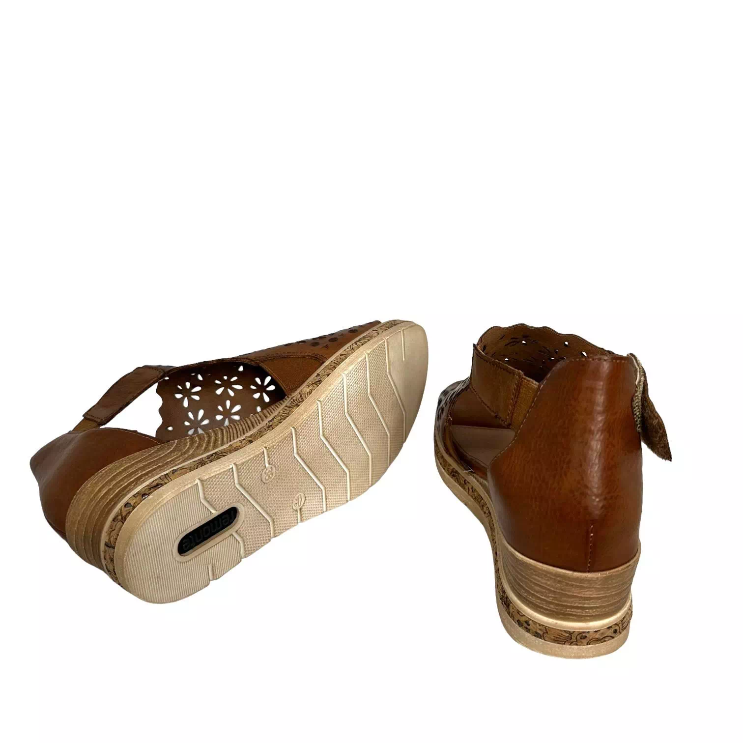 Sandale Remonte maro perforate