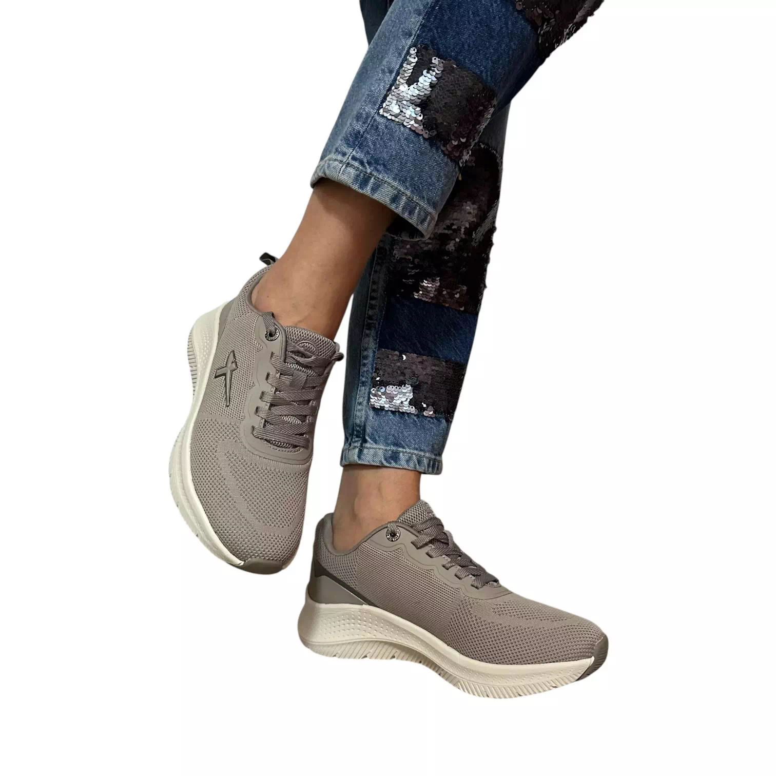 Pantofi Tamaris Confort taupe cu detaliu