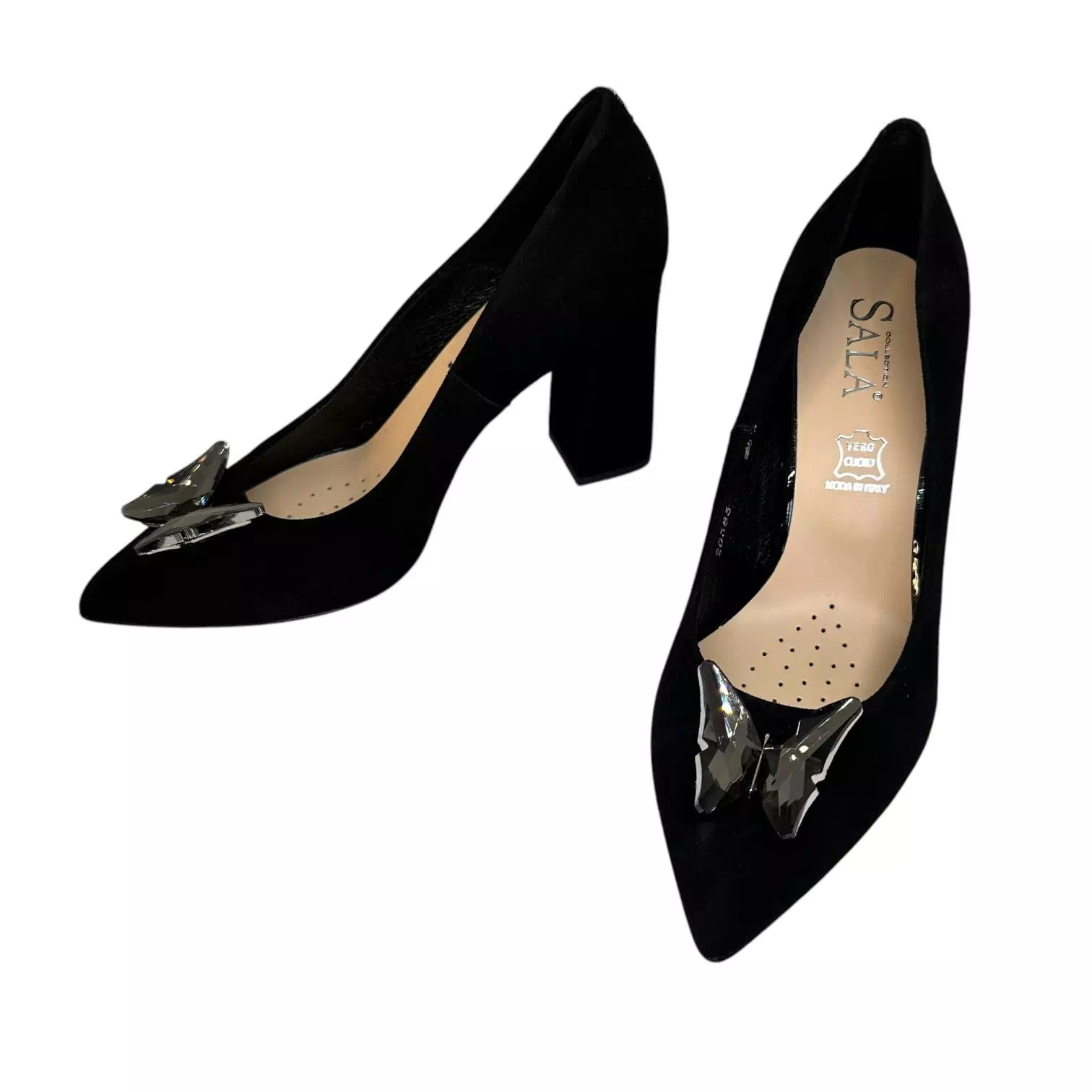 Pantofi Sala negri cu fluture