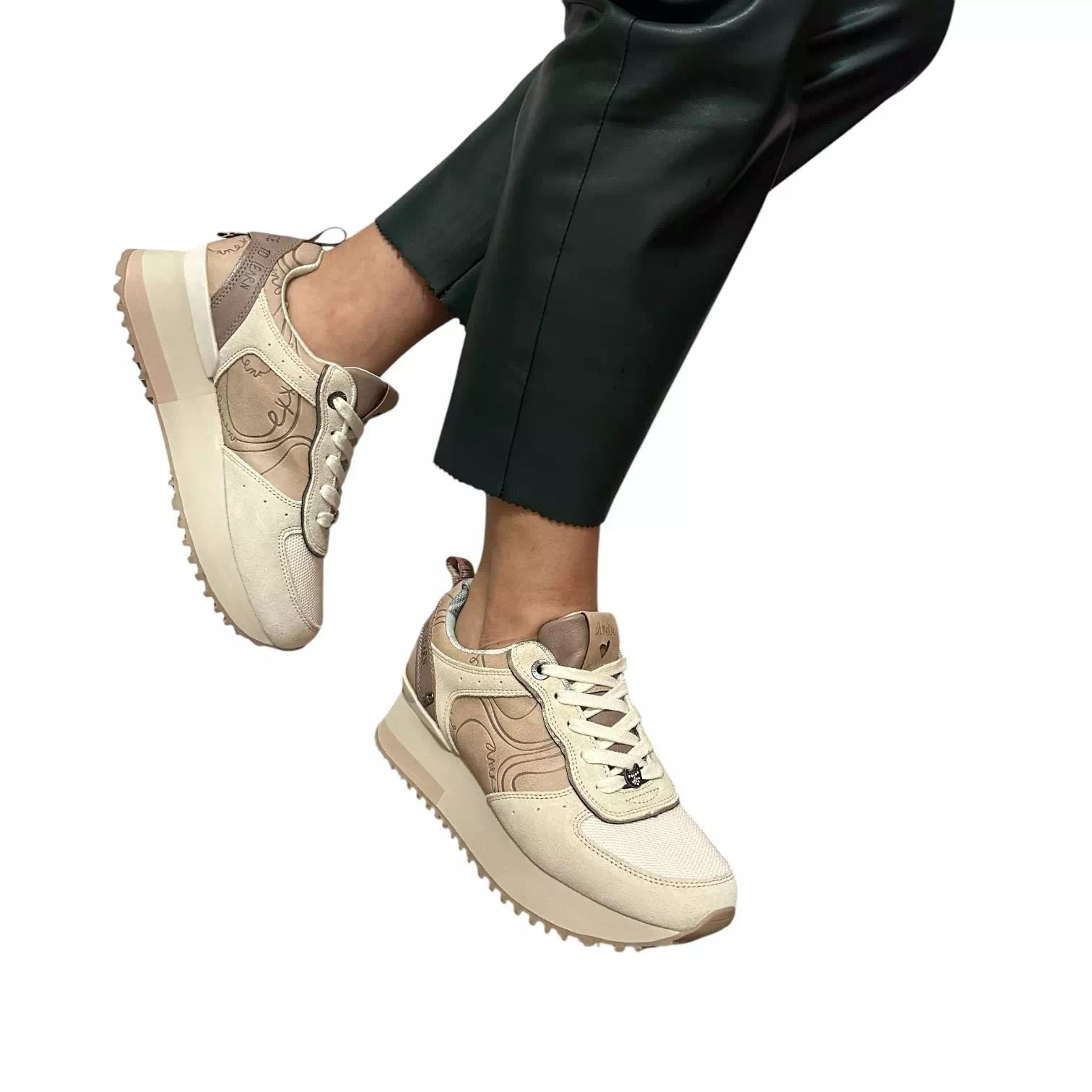 Pantofi Anekke bej combinat