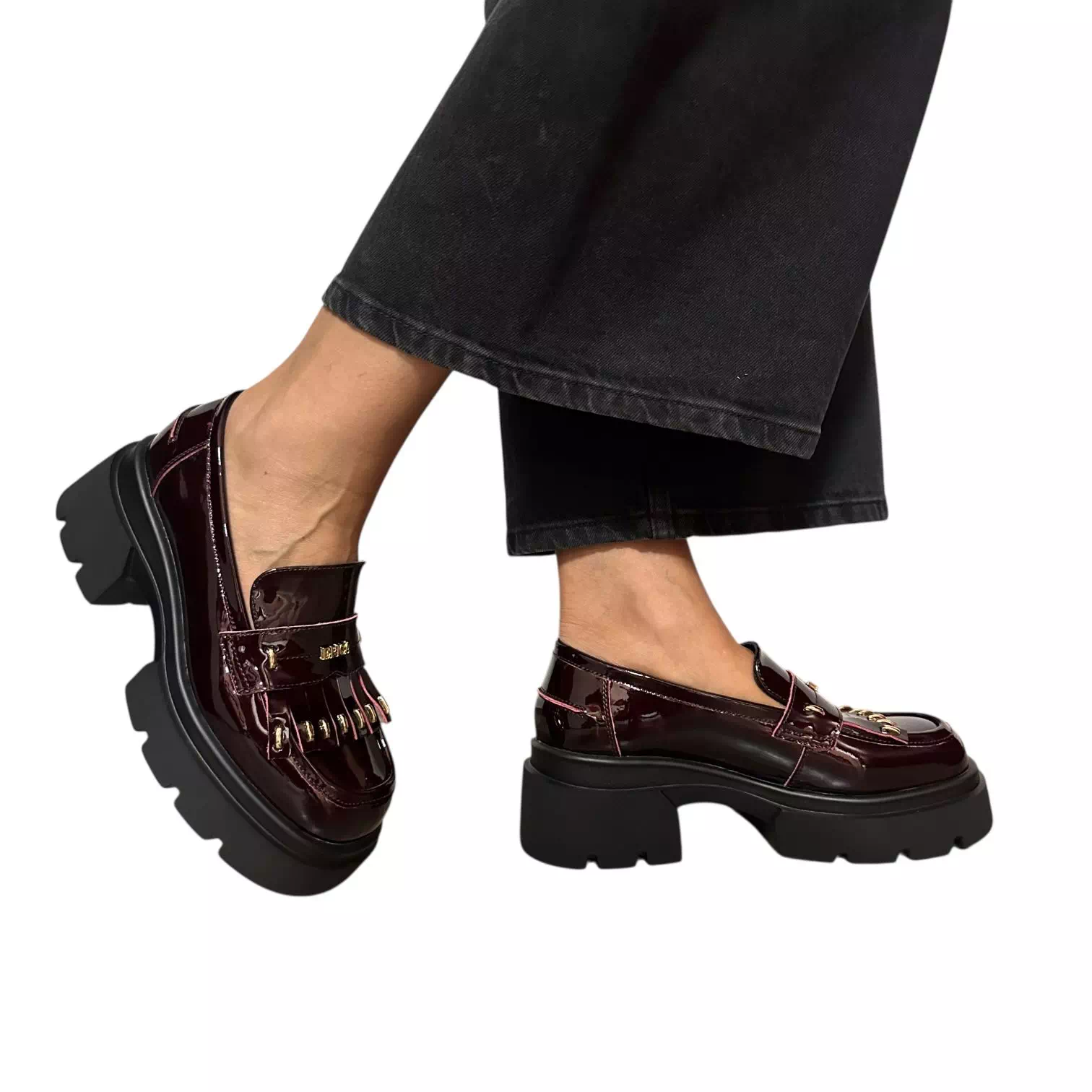 Pantofi Epica bordo cu talpa groasa