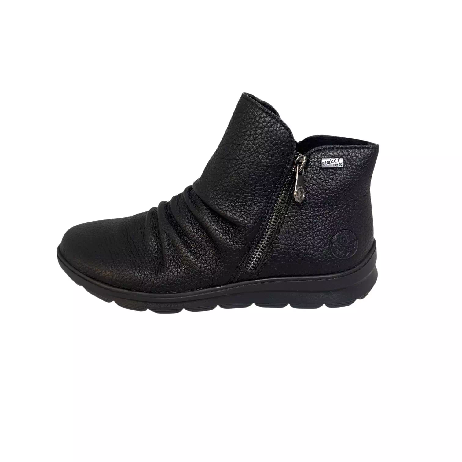 Ghete Rieker negre cu fronseuri