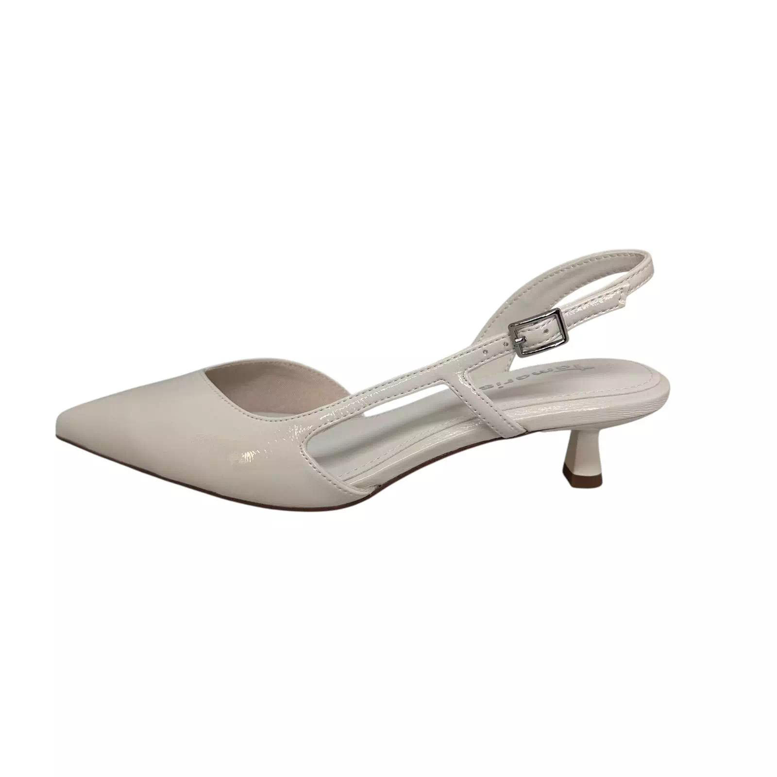 Pantofi Tamaris decupati albi