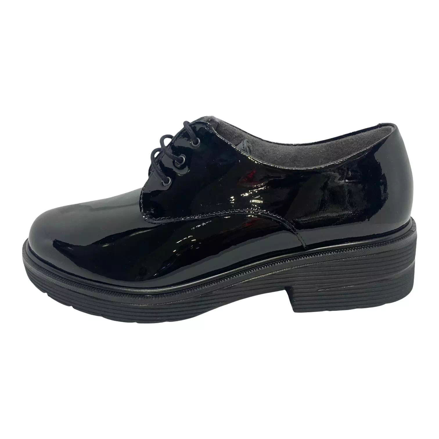 Pantofi Pitillos negri de lac cu siret