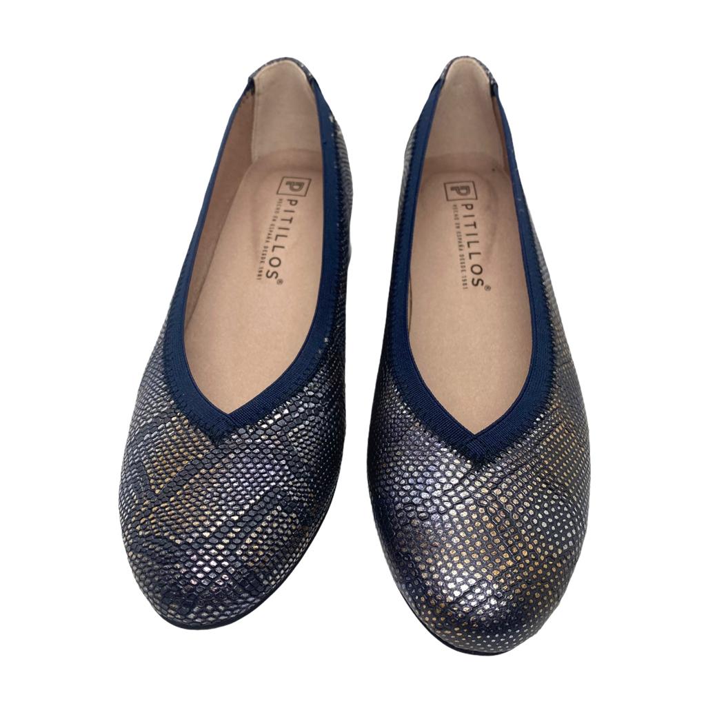 Pantofi Pitillos bleumarin cu model tip sarpe