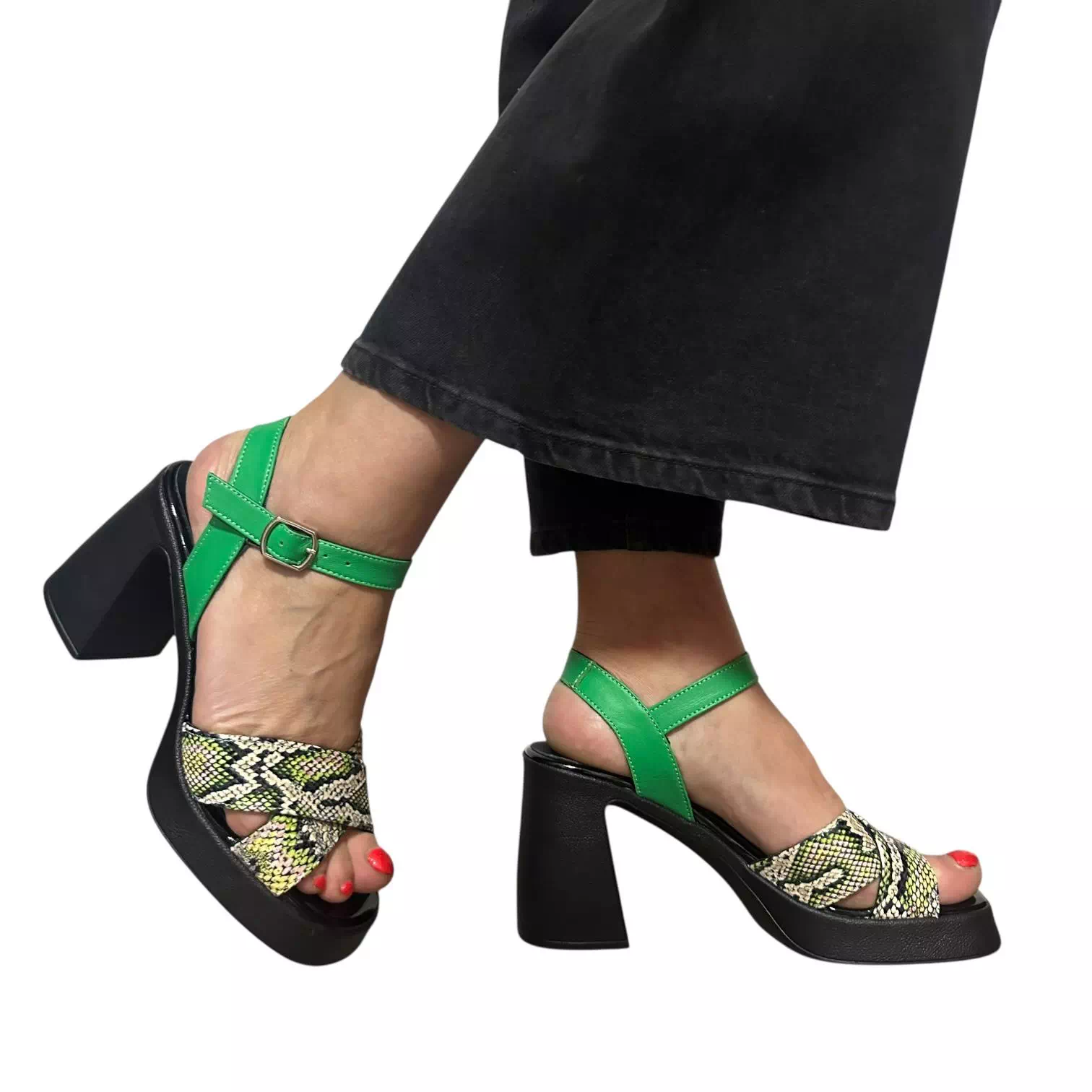 Sandale Dogati multicolore cu toc