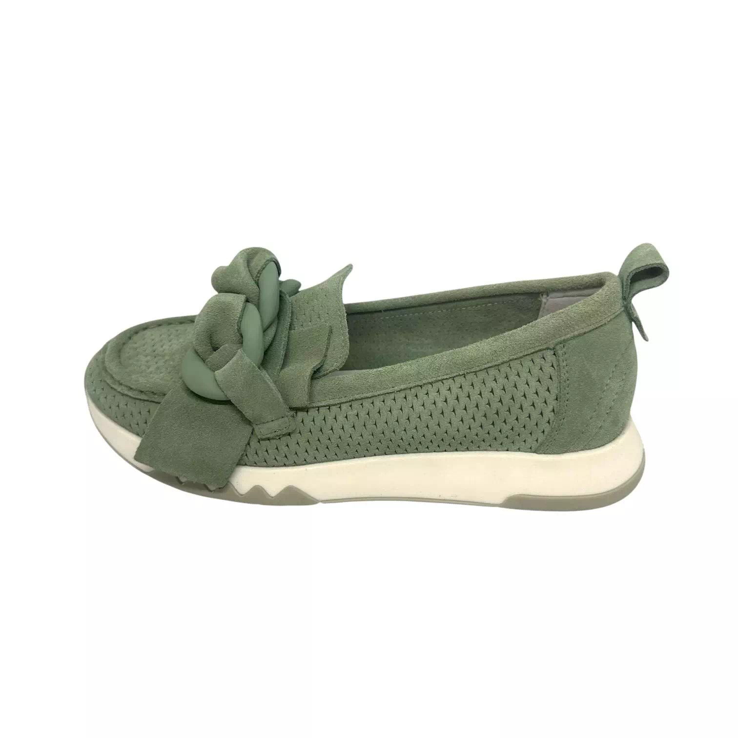 Pantofi Pass Collection verzi cu perforatii