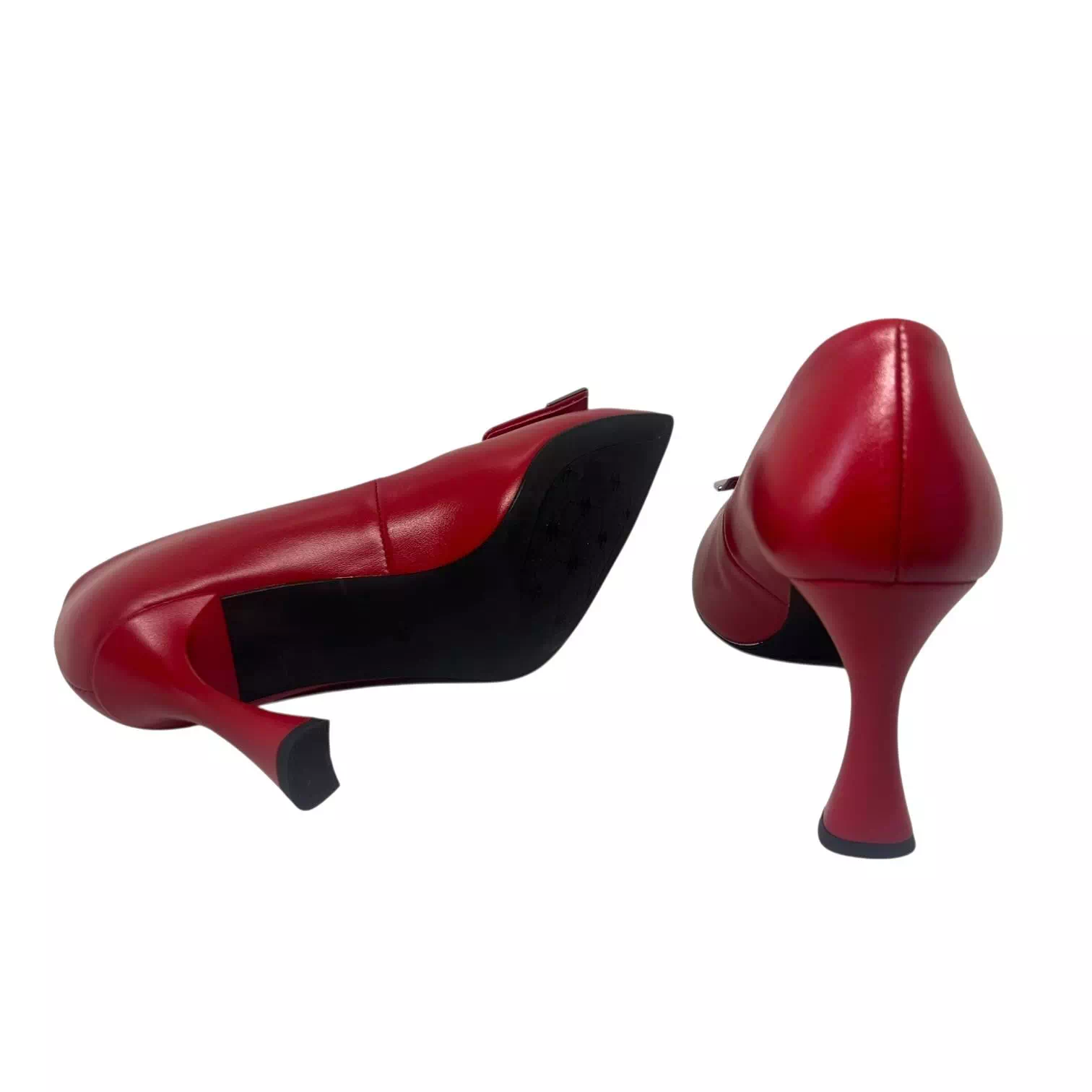 Pantofi Kordel stileto rosii cu accesoriu