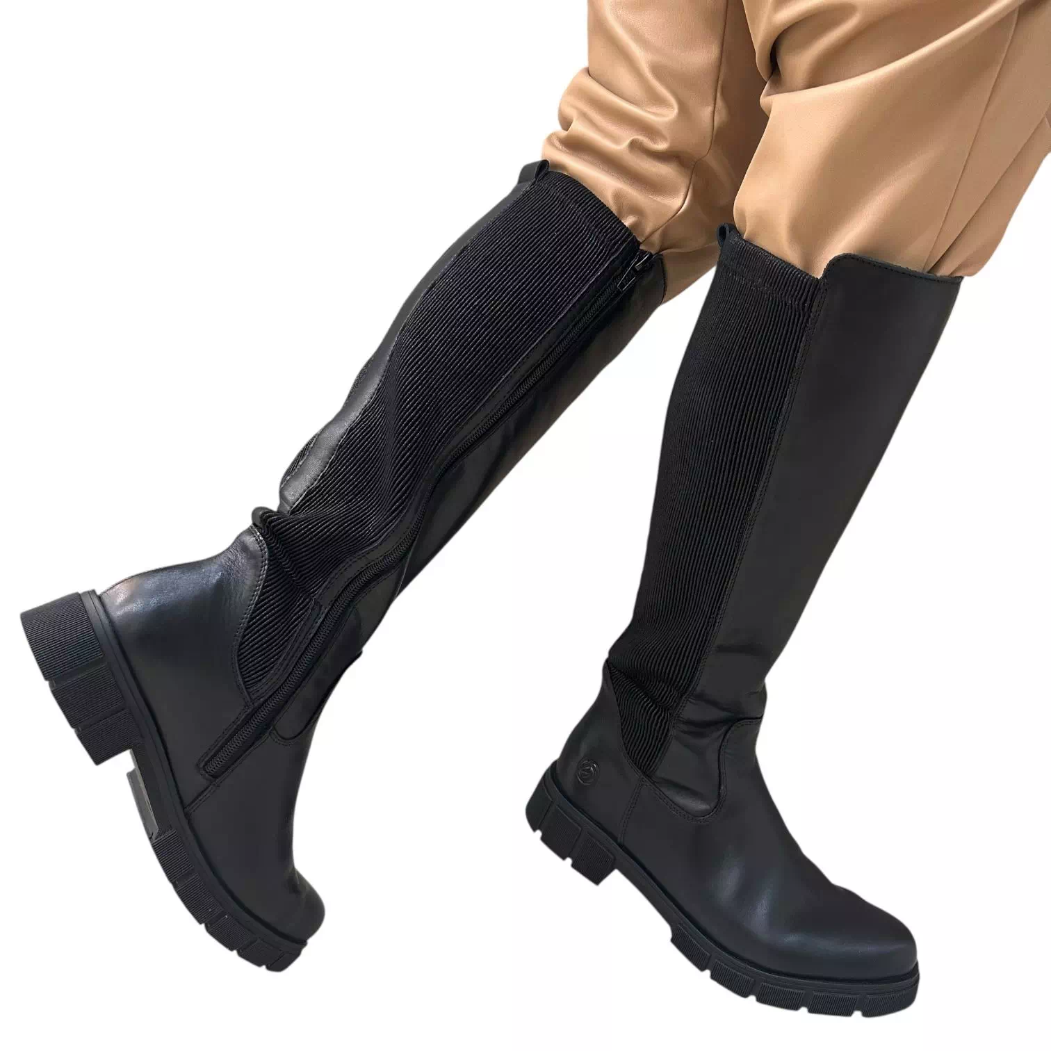 Cizme Remonte negre cu elastic