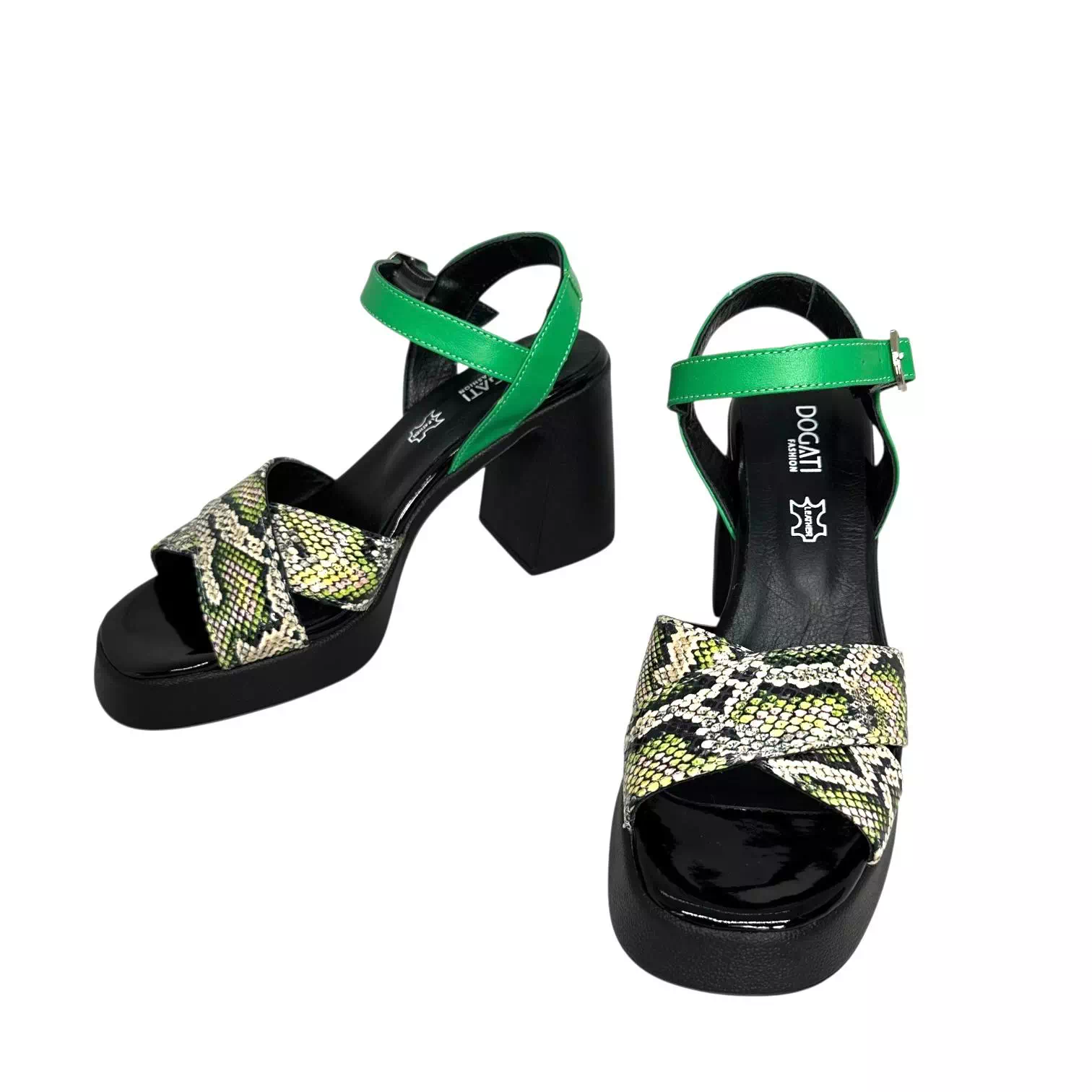 Sandale Dogati multicolore cu toc