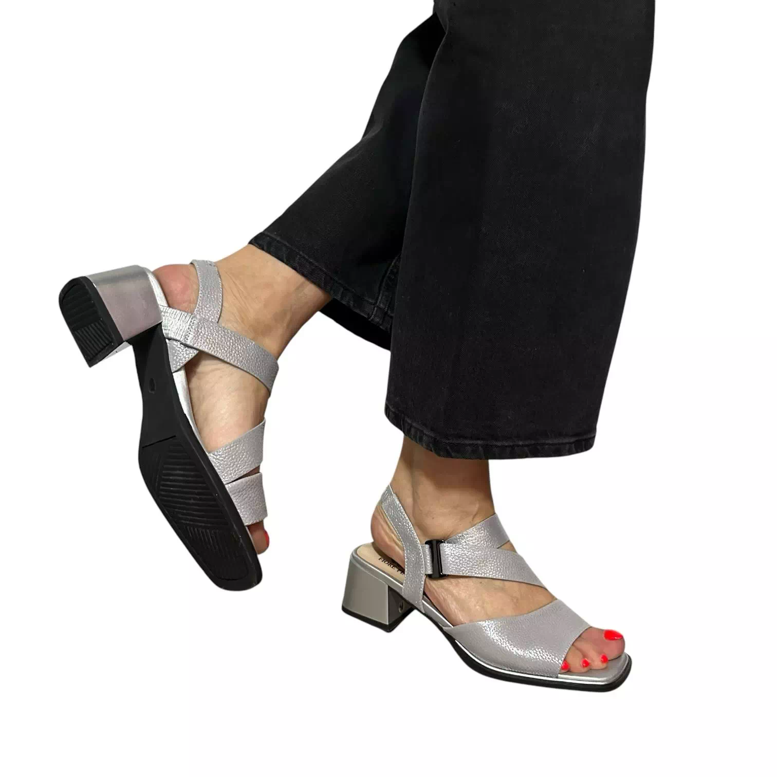 Sandale Fiore Fino gri perlat