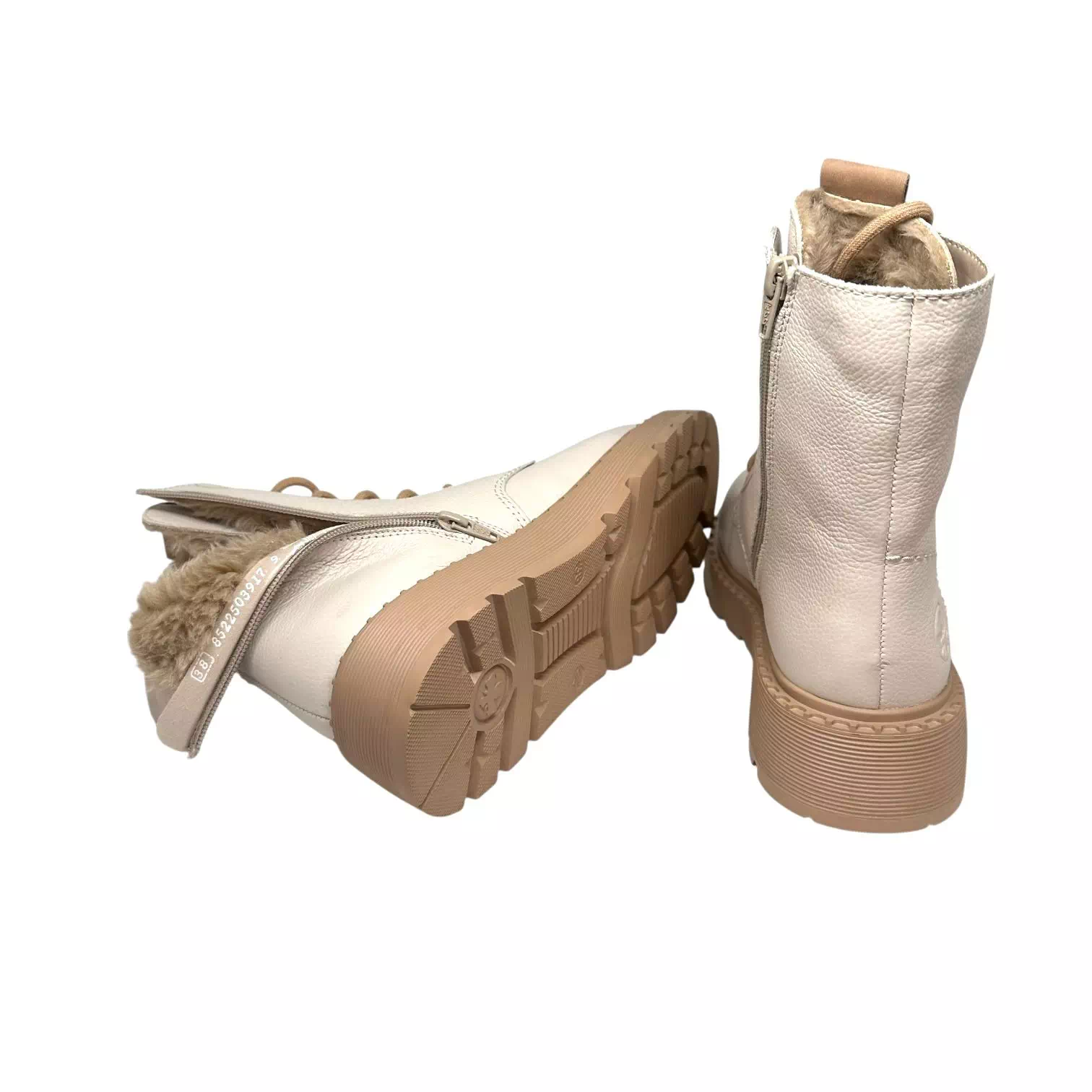 Ghete Rieker crem cu siret