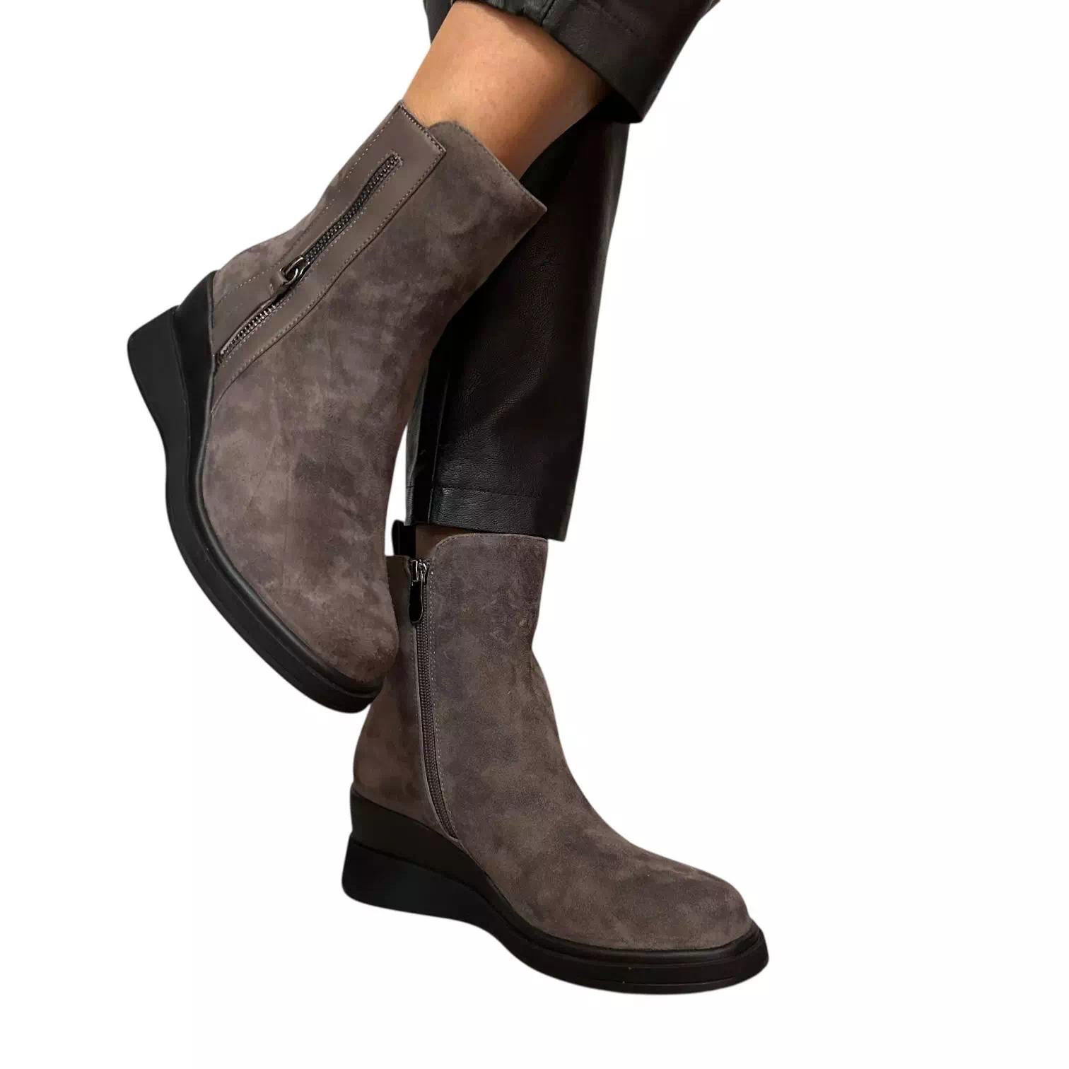 Ghete Fiore Fino gri cu platforma