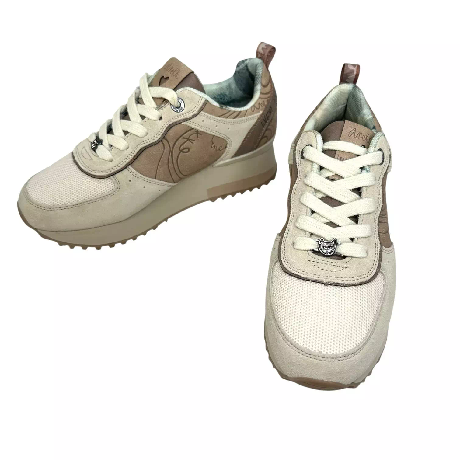 Pantofi Anekke bej combinat