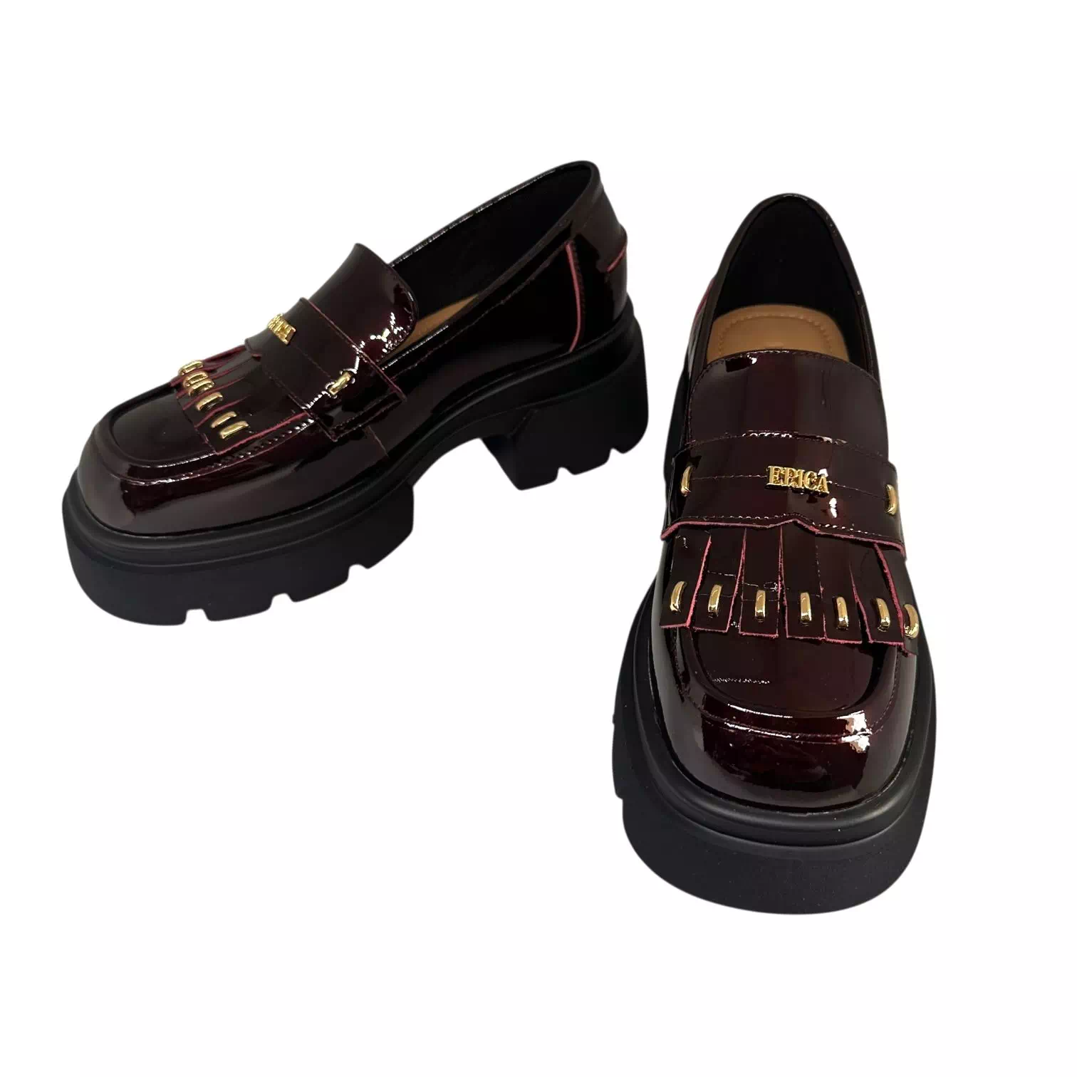 Pantofi Epica bordo cu talpa groasa