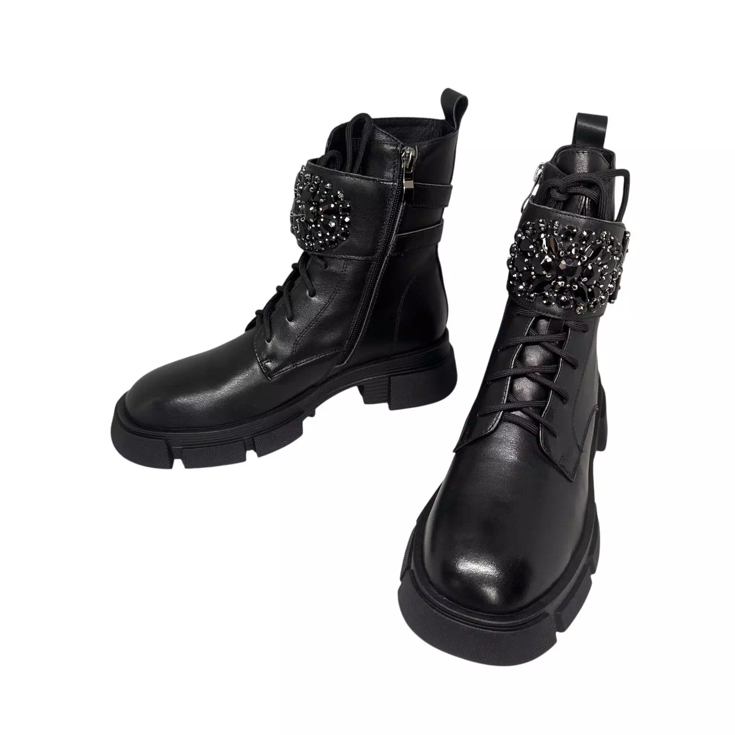 Ghete Fiore Fino negre cu siret si accesoriu