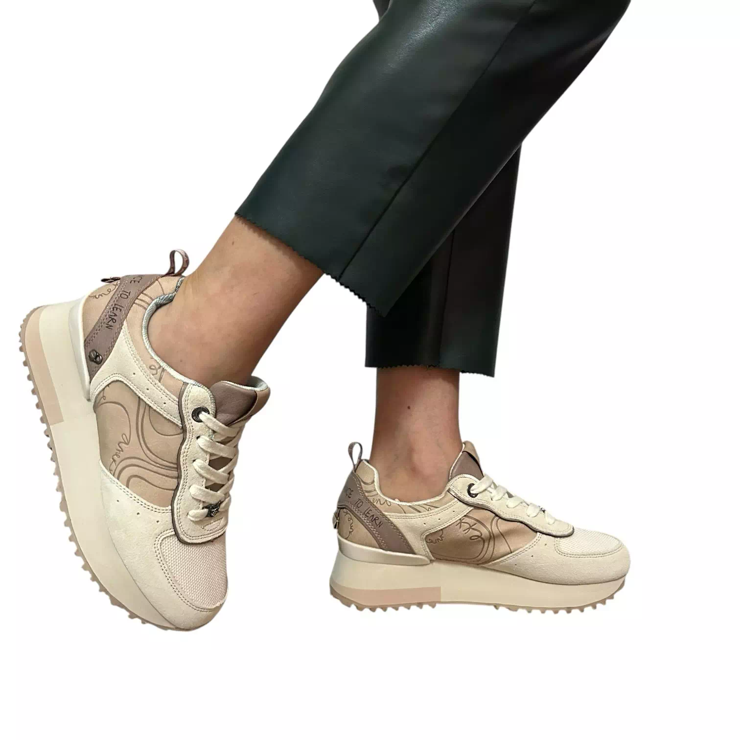 Pantofi Anekke bej combinat