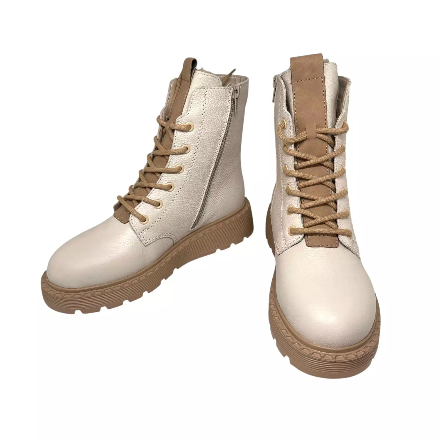 Ghete Rieker crem cu siret