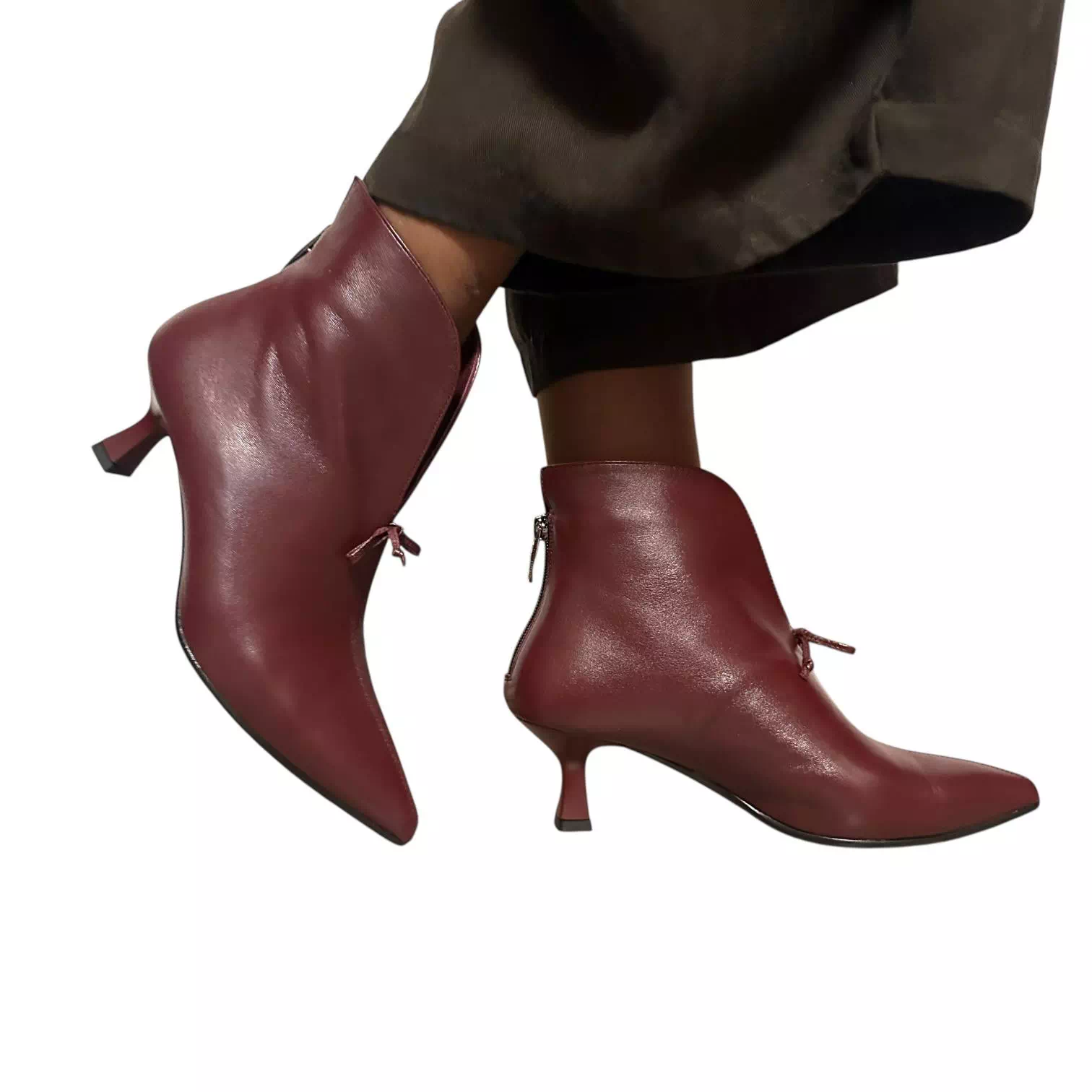 Ghete Kordel bordo cu fermoar la spate